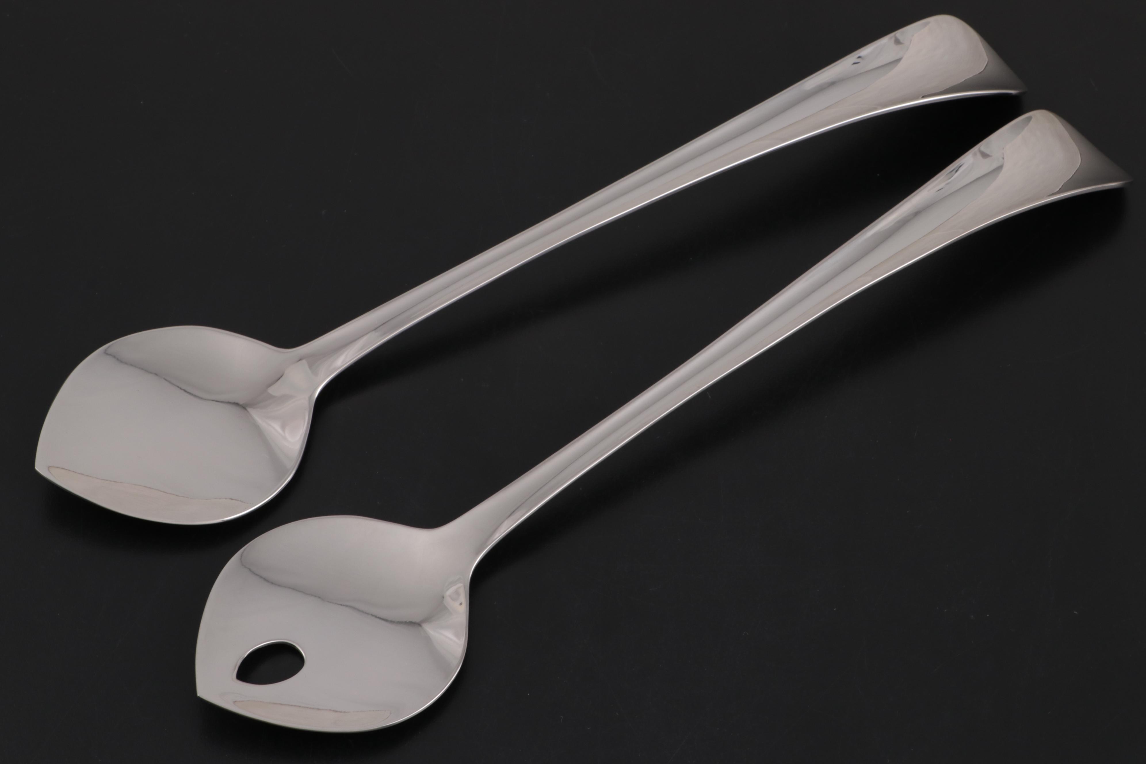 Georg Jensen "Alfredo" Cheese Knives and "Duo" Salad Servers