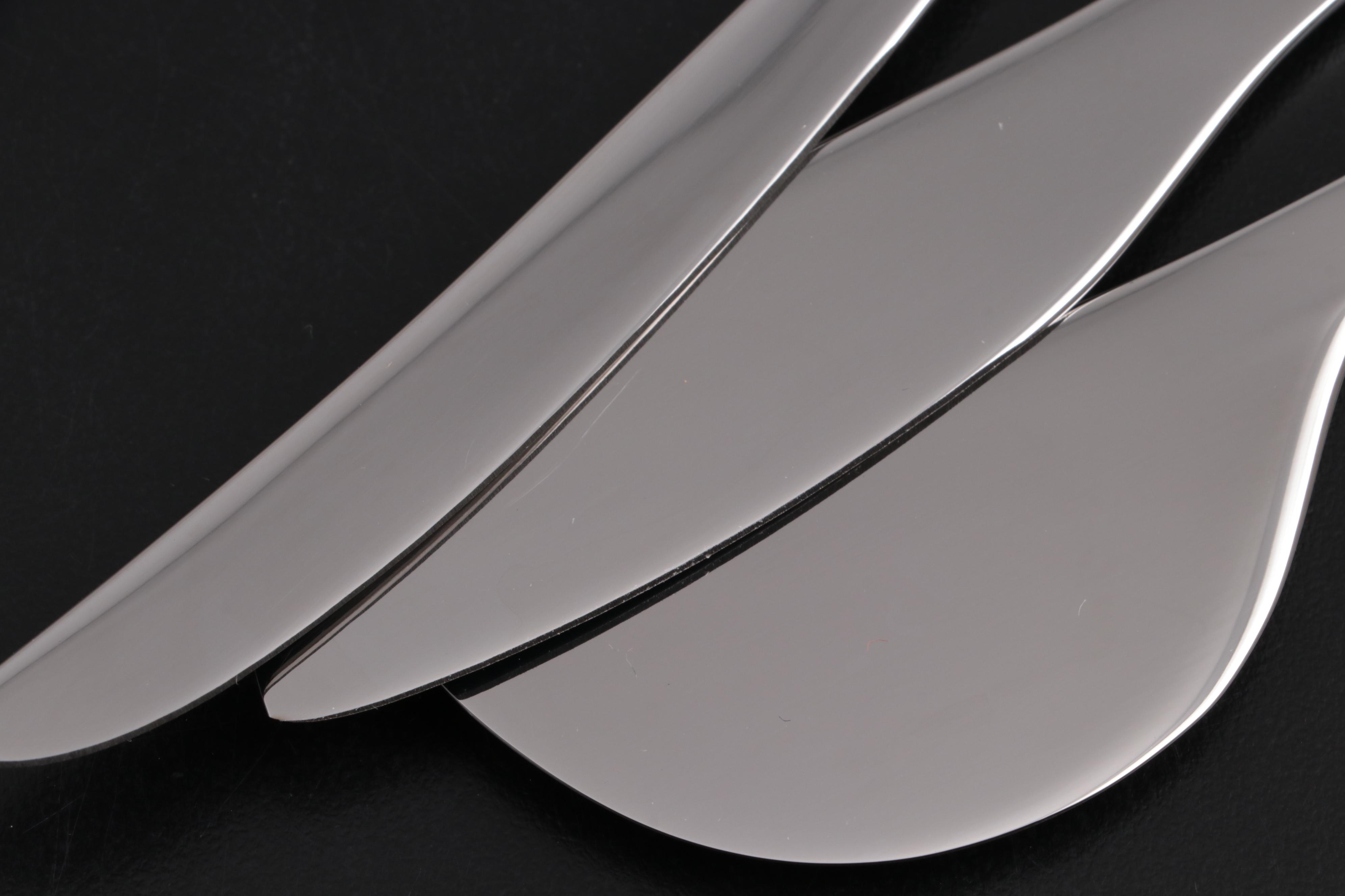 Georg Jensen "Alfredo" Cheese Knives and "Duo" Salad Servers