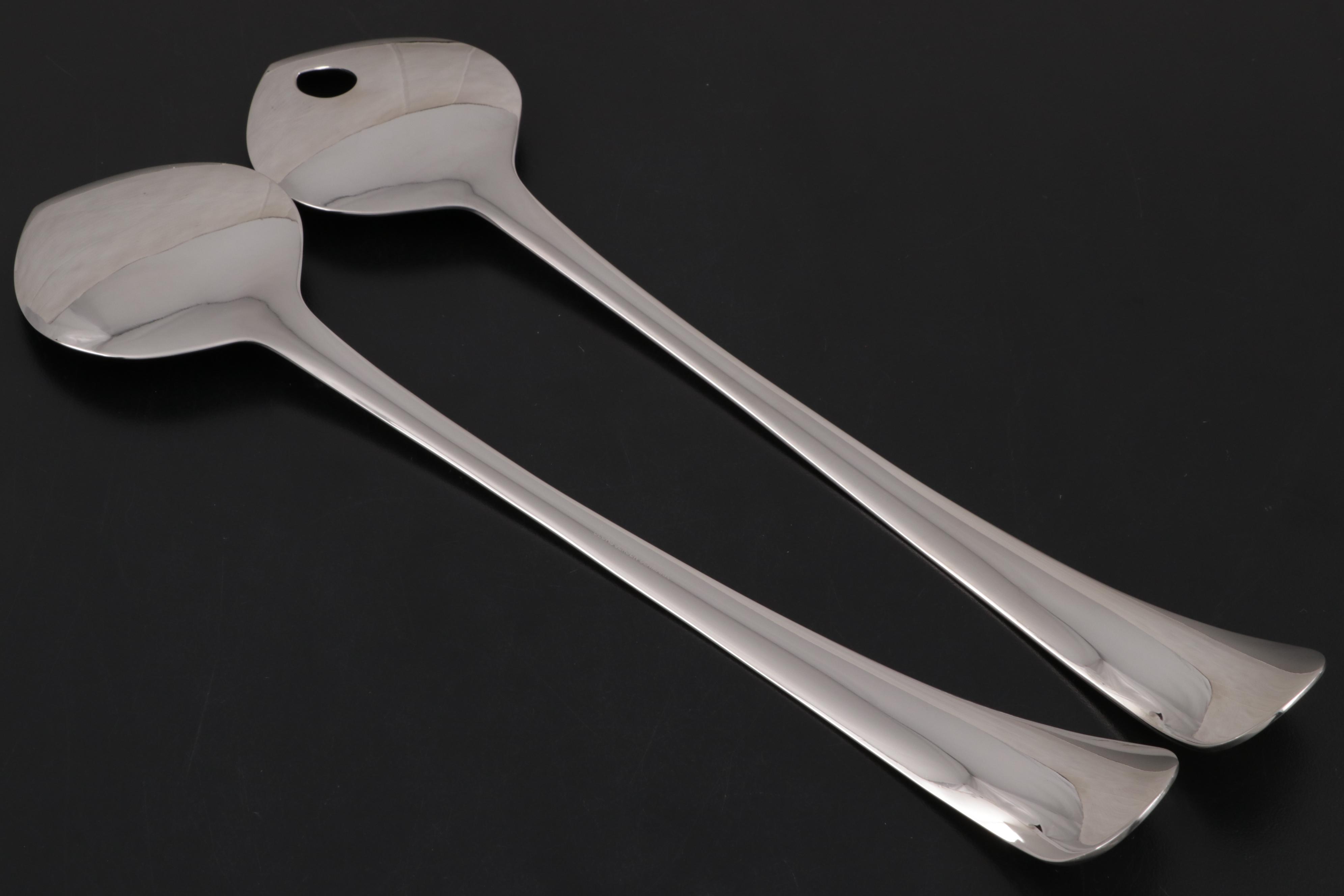 Georg Jensen "Alfredo" Cheese Knives and "Duo" Salad Servers