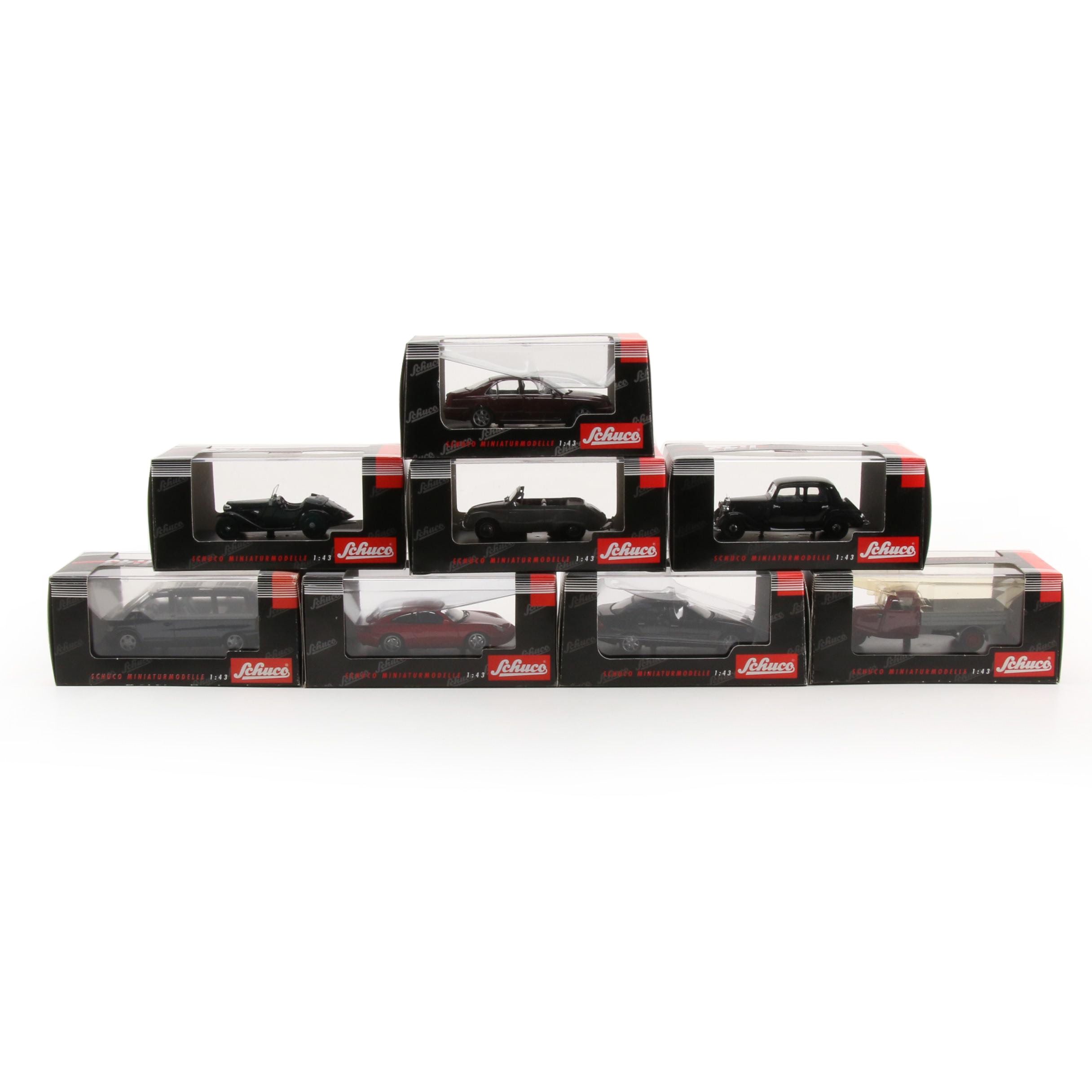 Schuco Die Cast Vehicles Including Rover 75, Cabrio, Mercedes V 230, and More