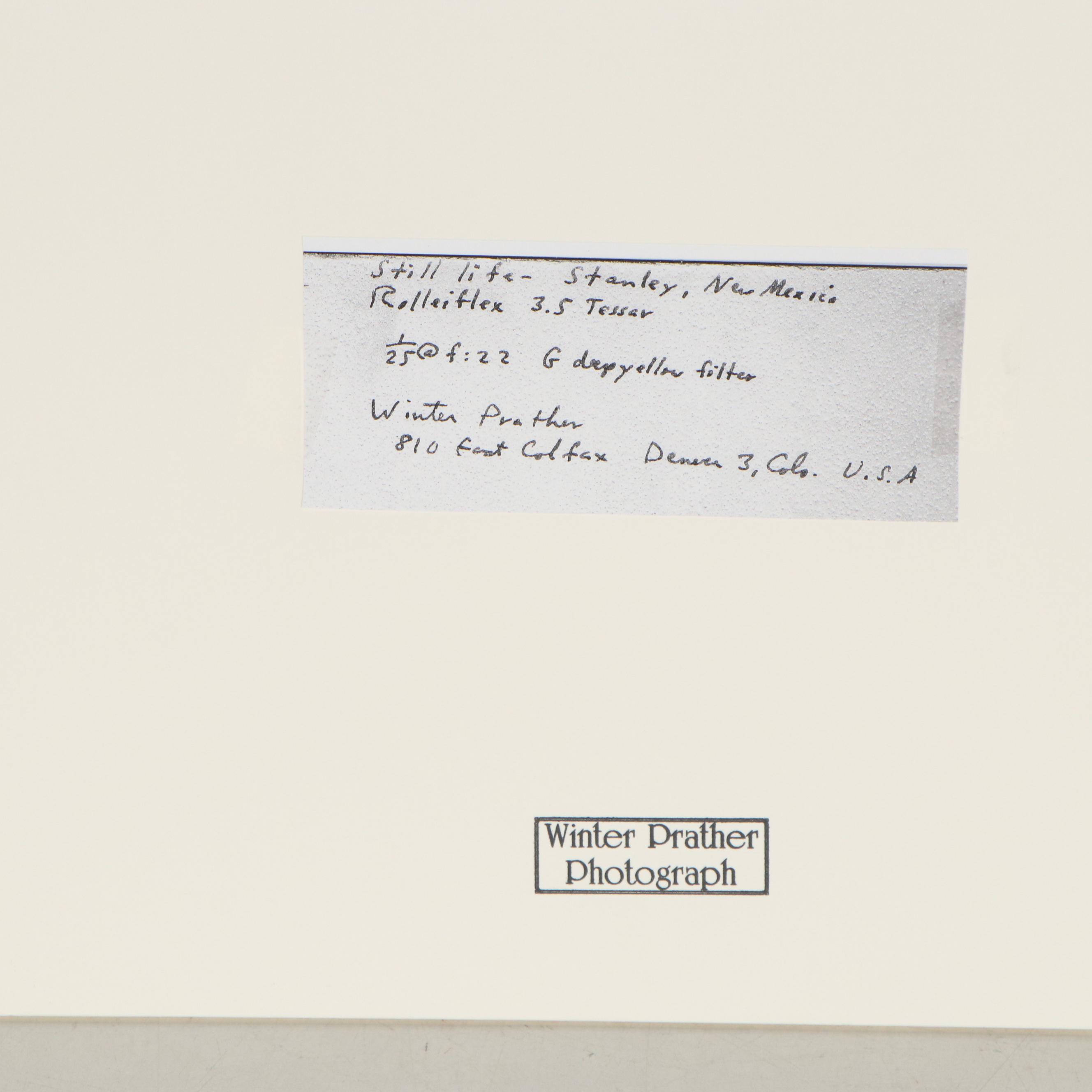 Winter Prather Silver Gelatin Photograph "Still Life," 1950 and Photography Book