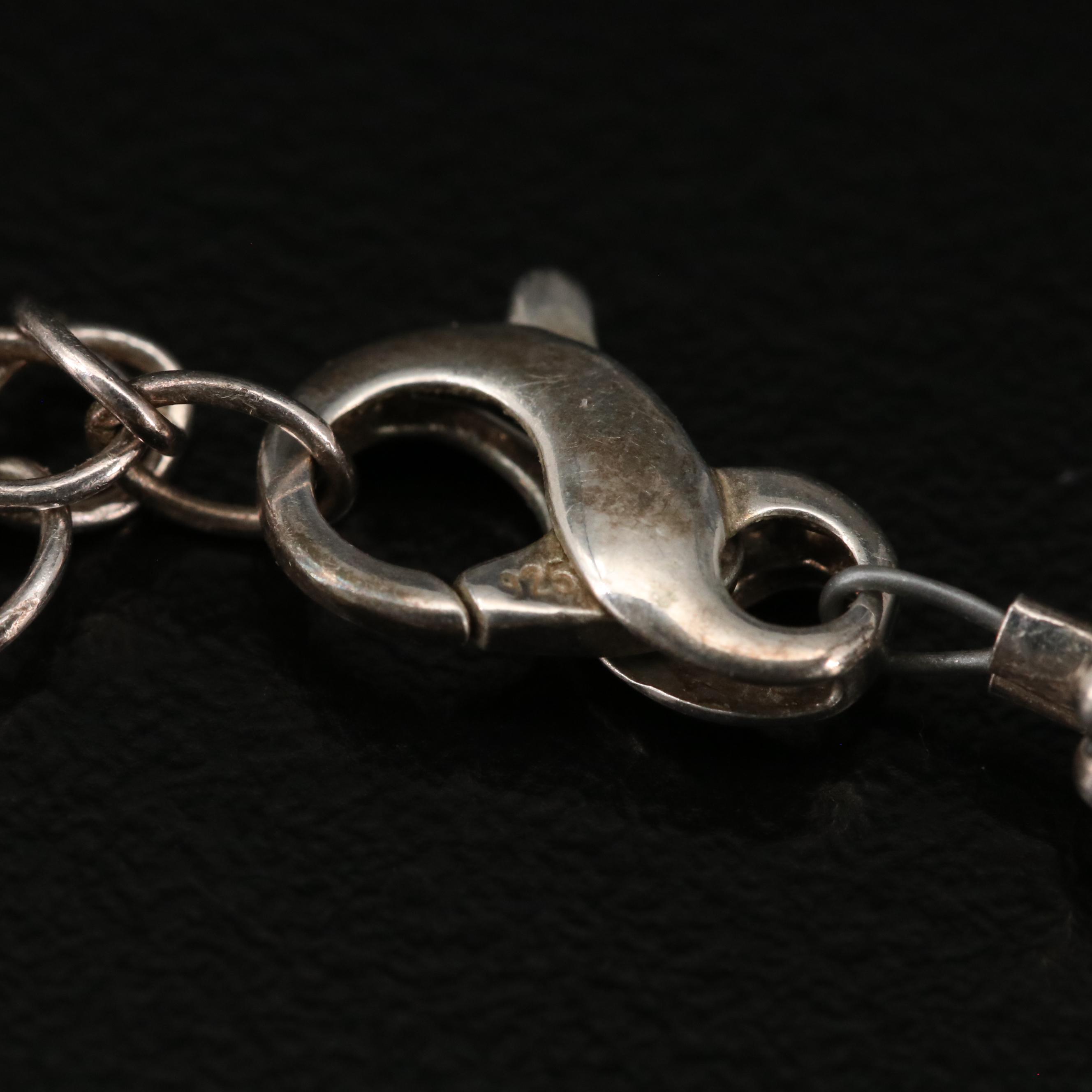 Sterling Flower Necklace Including Rutilated Quartz, Agate and Pearl