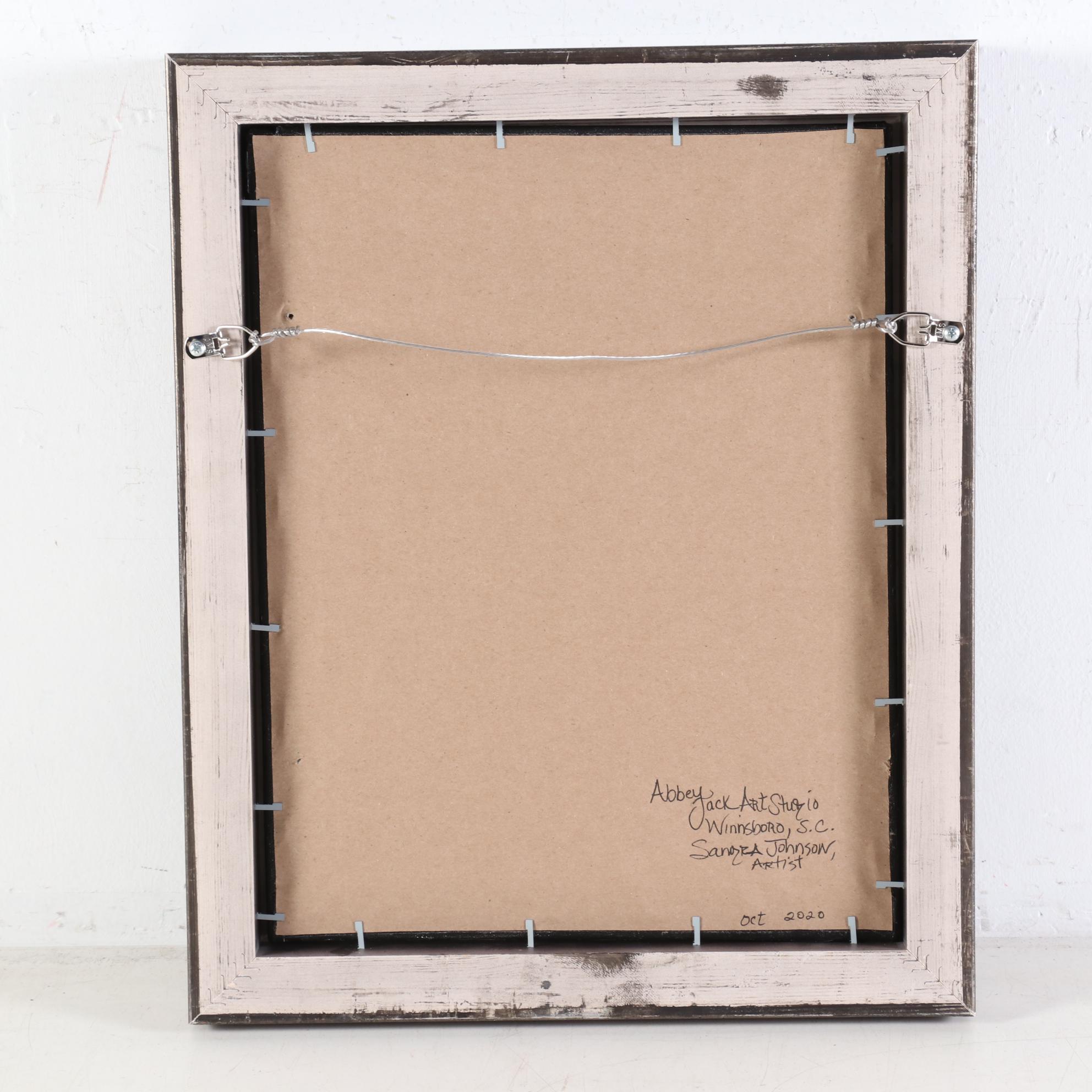 Sandra Johnson Airbrush and Pour Acrylic Painting of Nebula and Planets