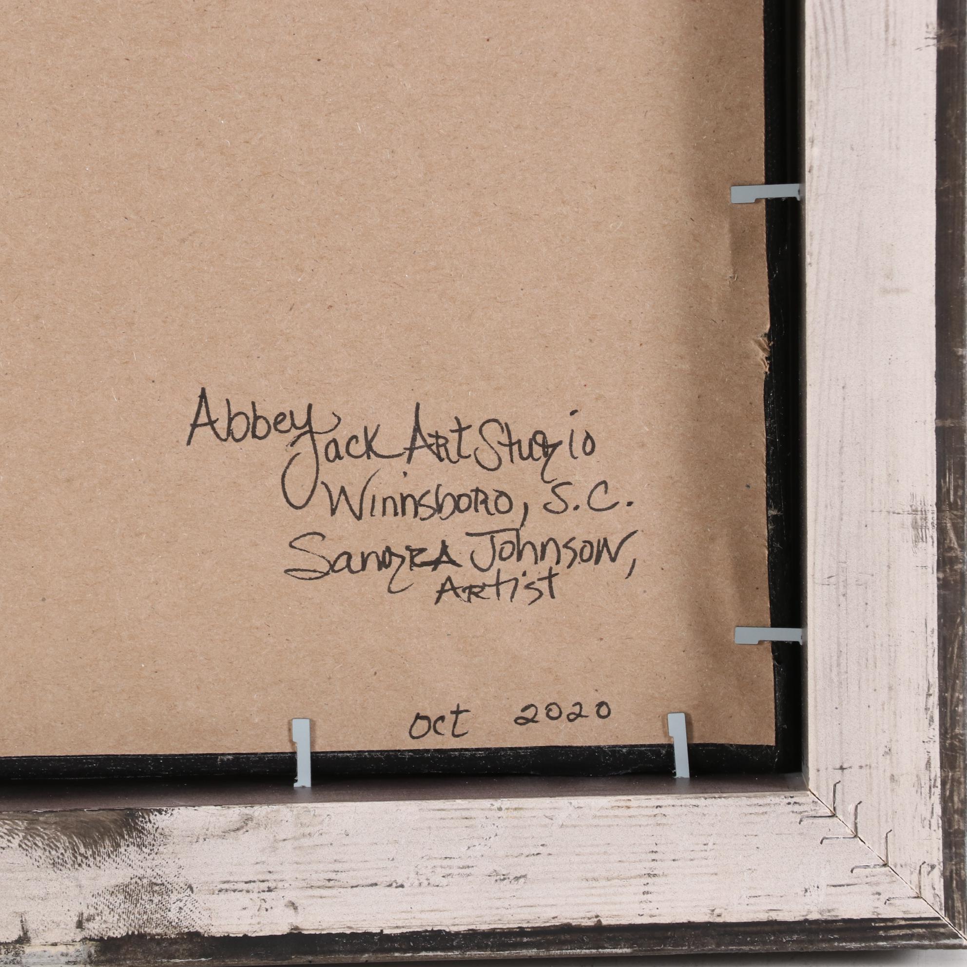 Sandra Johnson Airbrush and Pour Acrylic Painting of Nebula and Planets