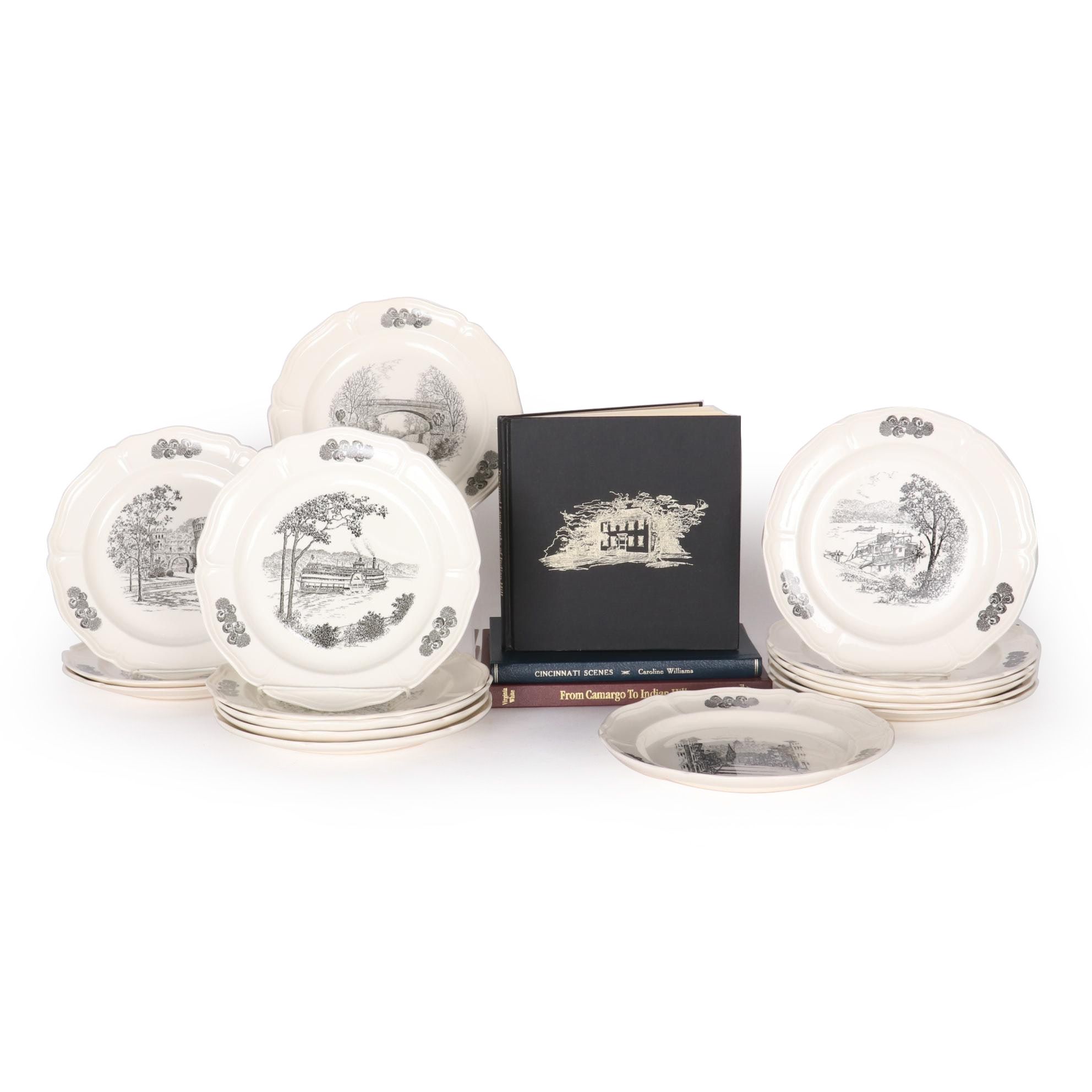 Wedgwood Caroline Williams "Views of Cincinnati" Collector's Plates and Books