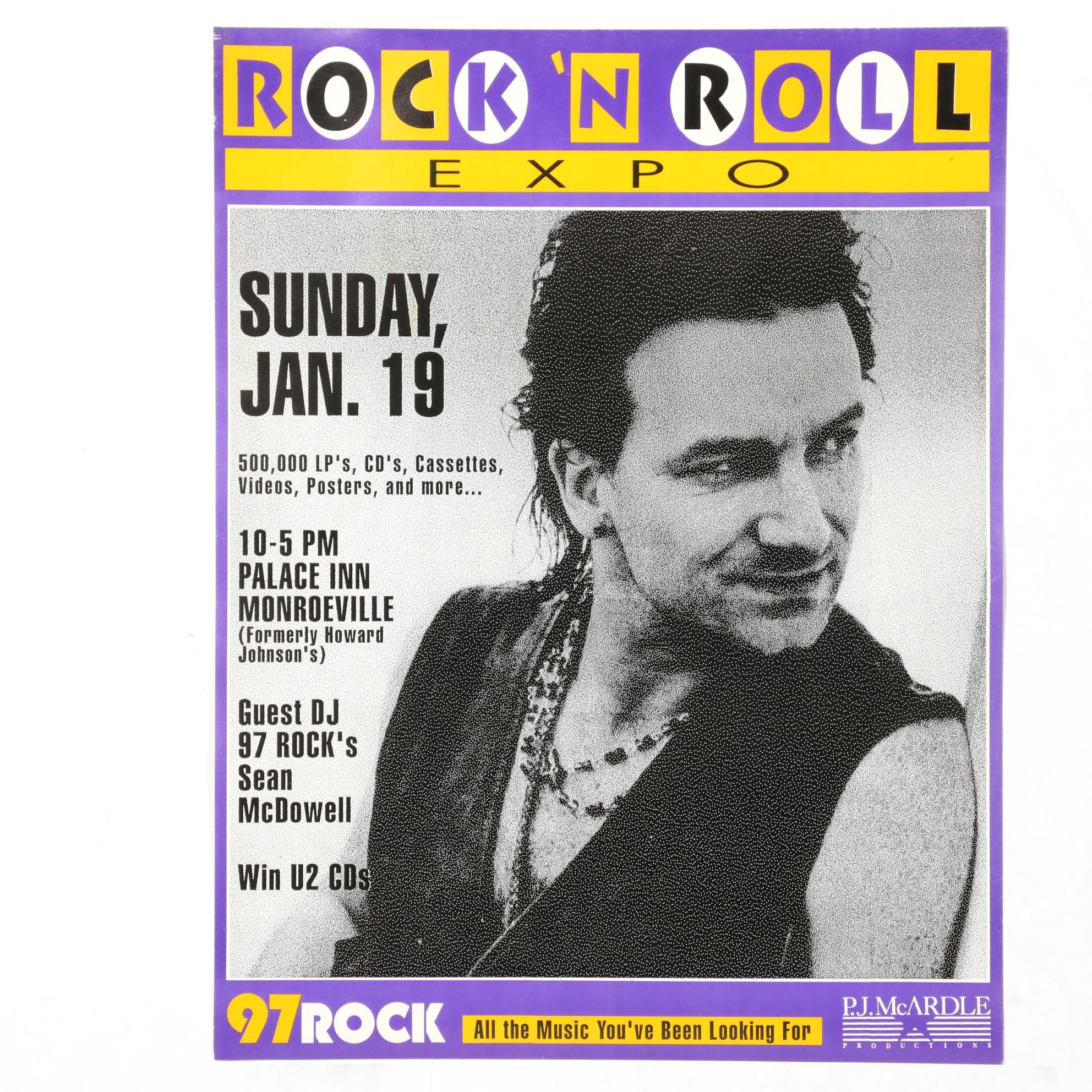 Bono Commemorative Pittsburgh Rock 'N Roll Expo Poster