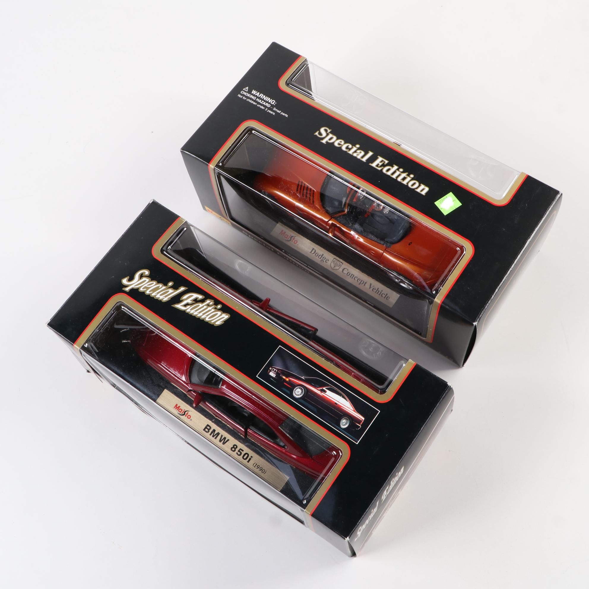 Maisto BMW and Dodge Concept "Special Edition" Diecast Cars in Packaging