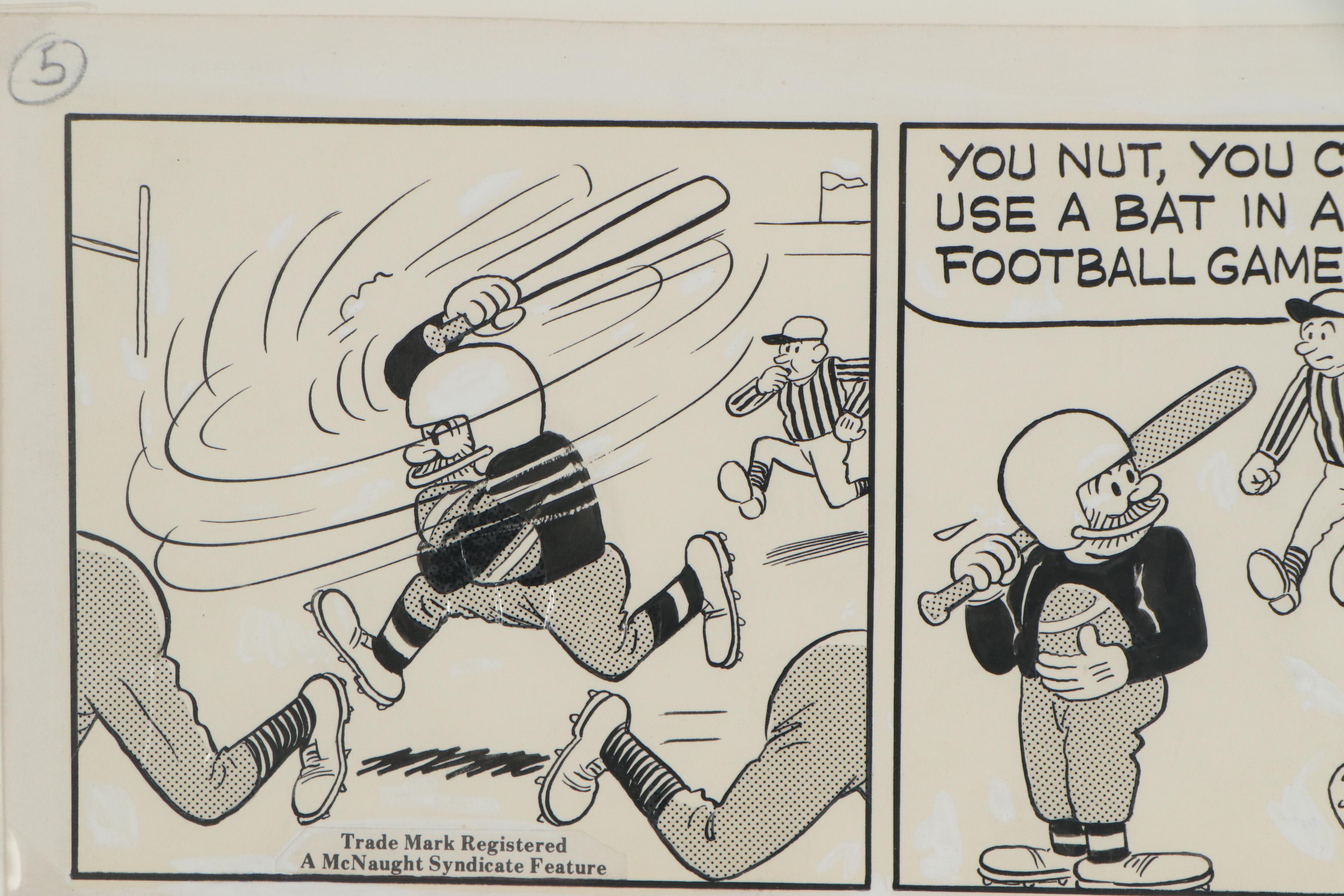 Al Smith Mixed Media "Jeff and Mutt" Cartoon Panel, 1975