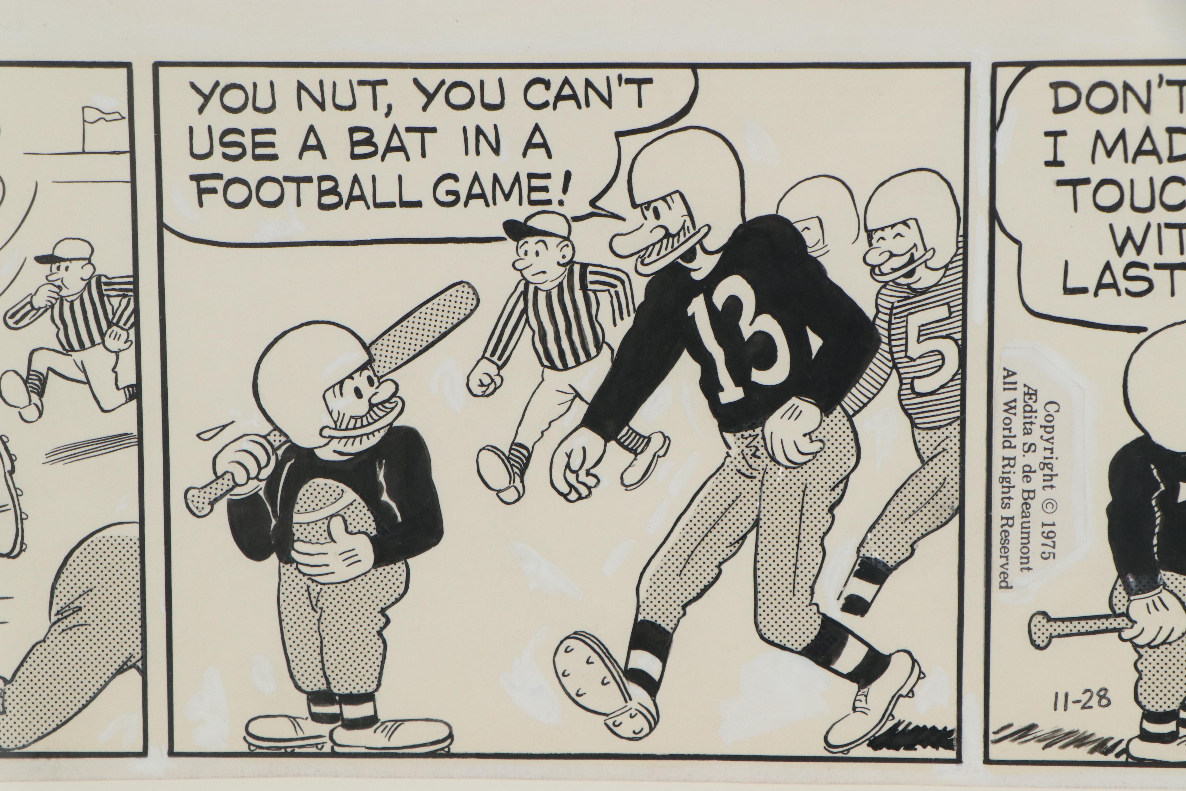 Al Smith Mixed Media "Jeff and Mutt" Cartoon Panel, 1975
