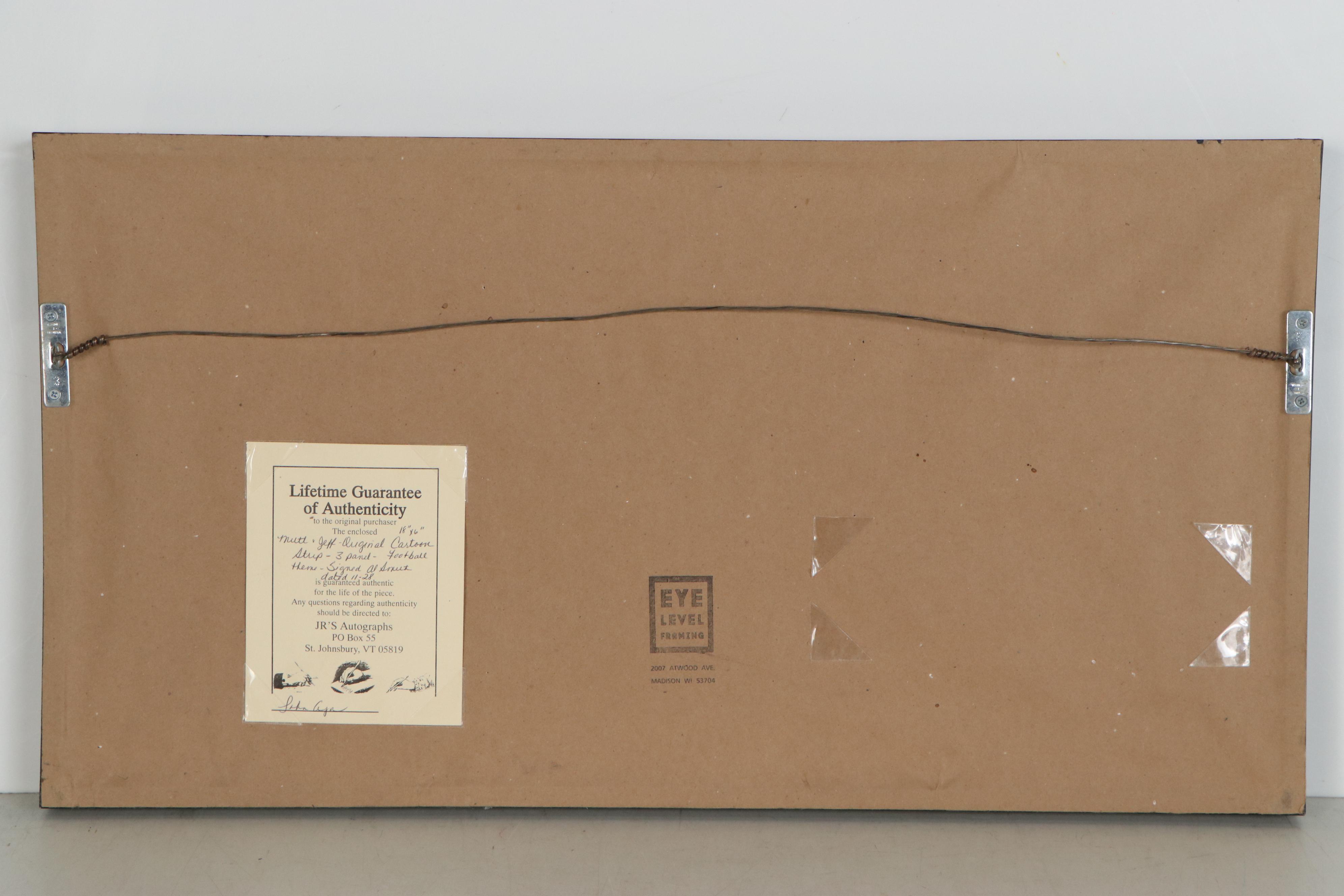 Al Smith Mixed Media "Jeff and Mutt" Cartoon Panel, 1975