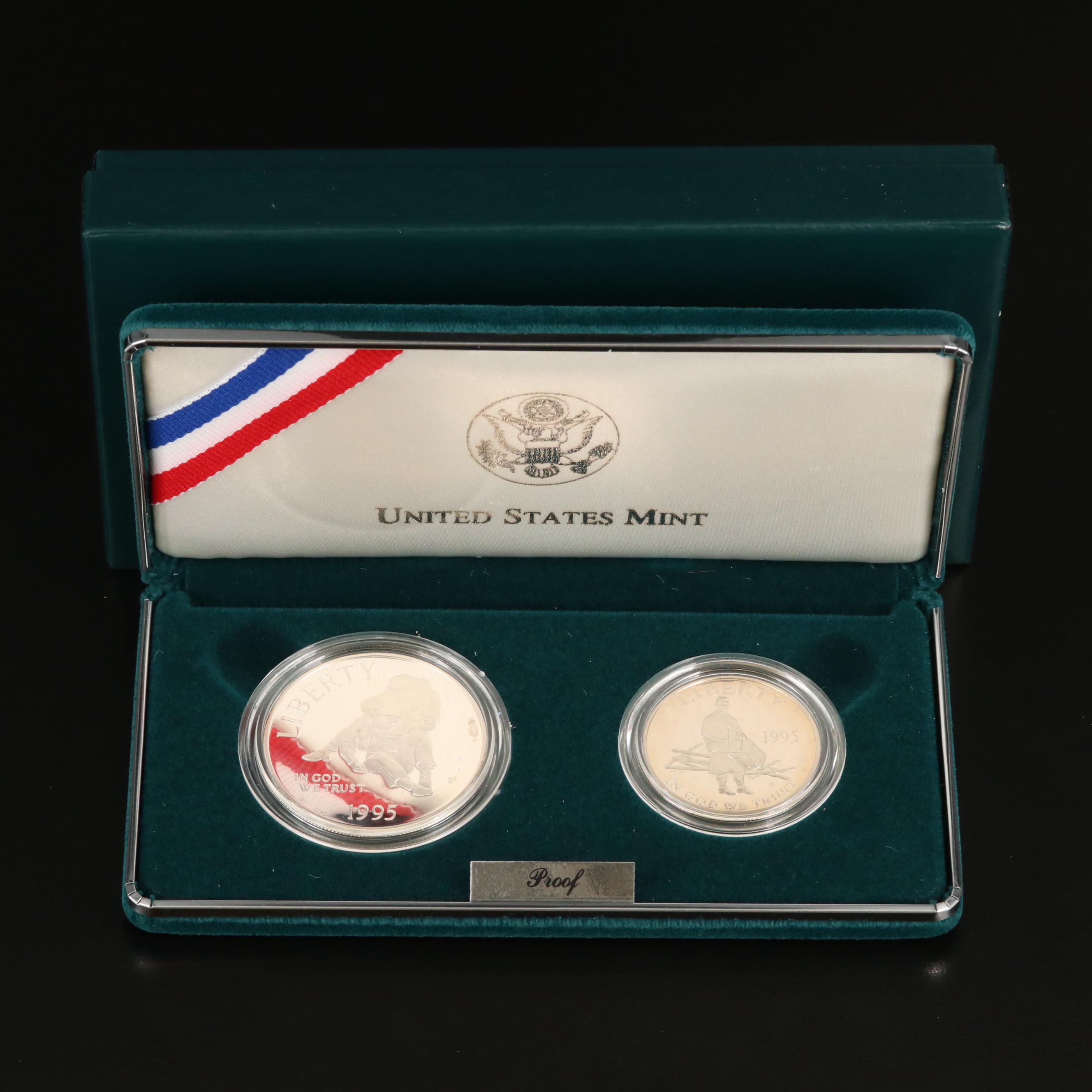 1995 2-Coin Civil War Battlefield Commemorative Coin Set