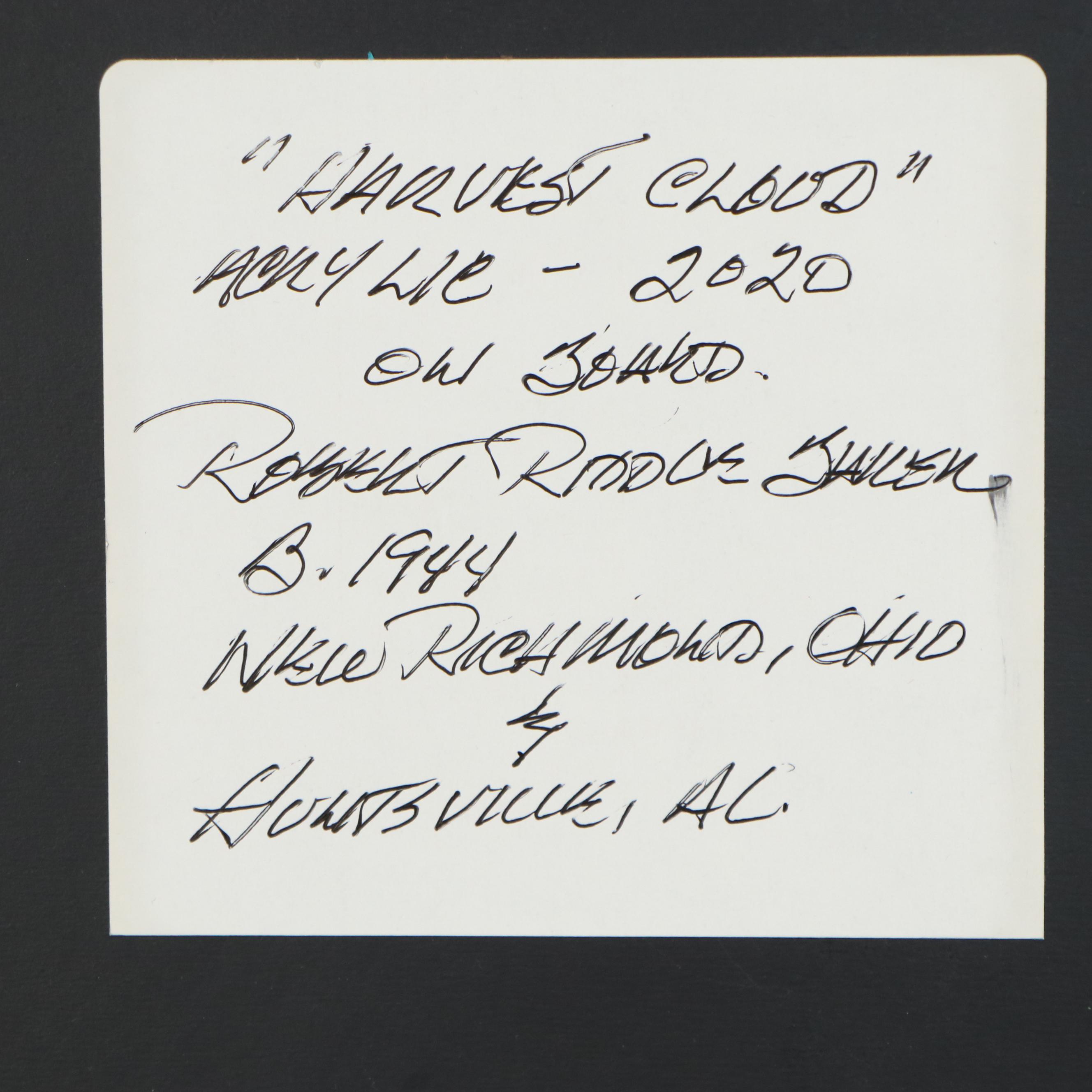 Robert Riddle Baker Acrylic Painting "Harvest Cloud"