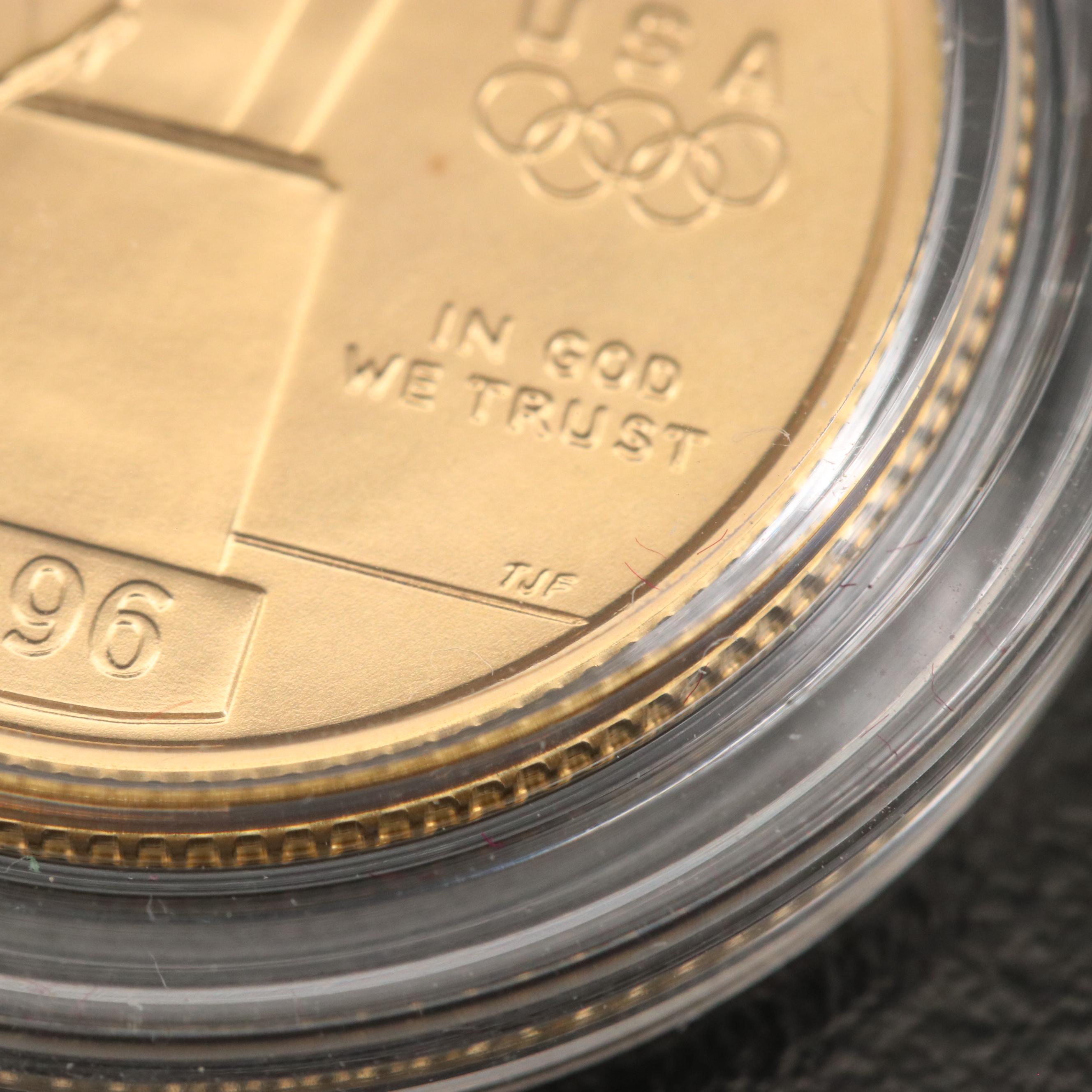 1996 Atlanta Olympics Cauldron Proof $5 Gold Coin