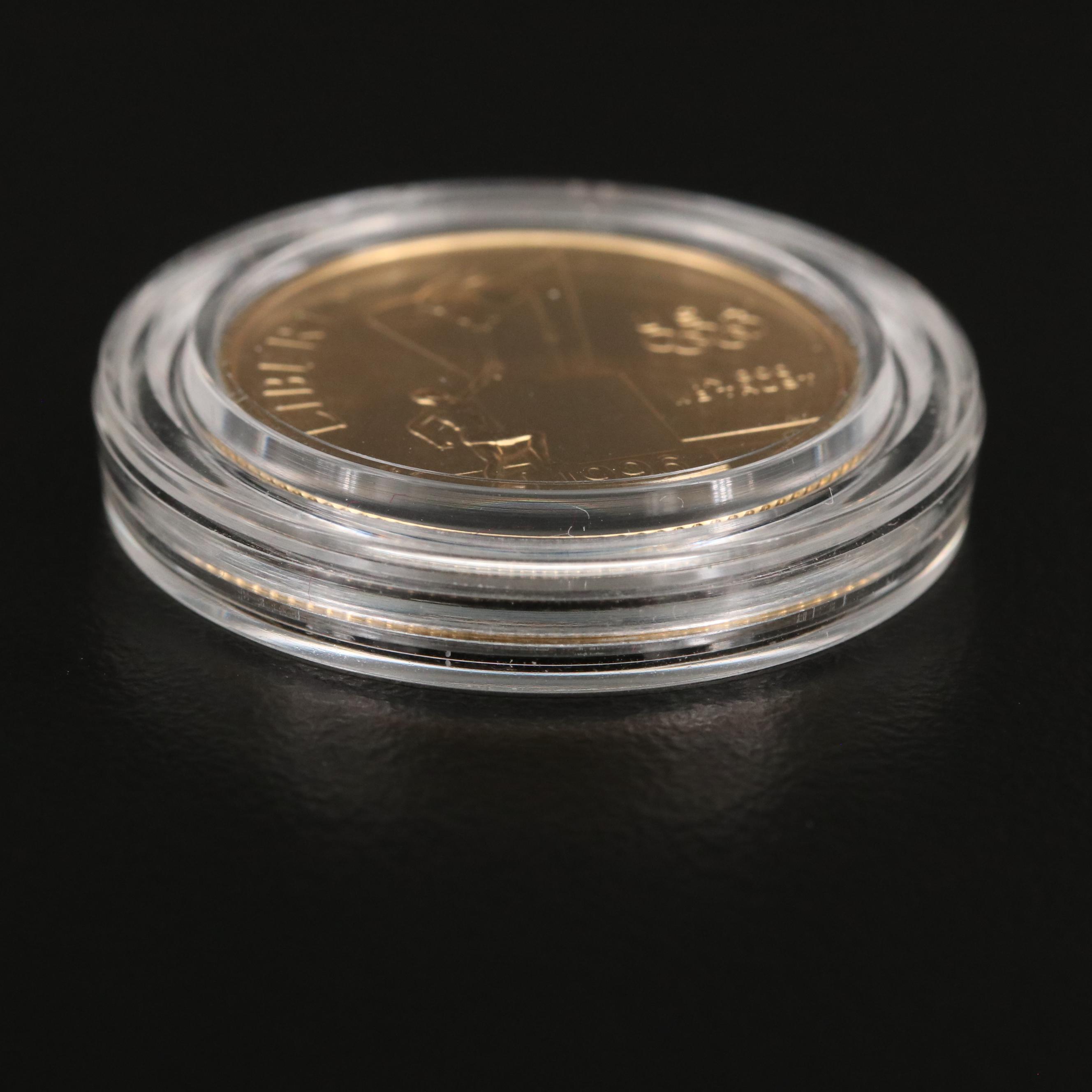 1996 Atlanta Olympics Cauldron Proof $5 Gold Coin