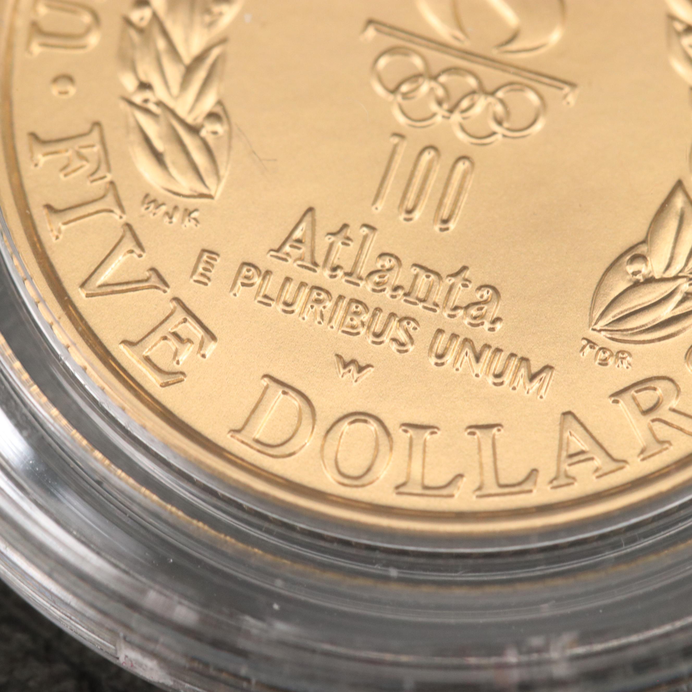 1996 Atlanta Olympics Cauldron Proof $5 Gold Coin