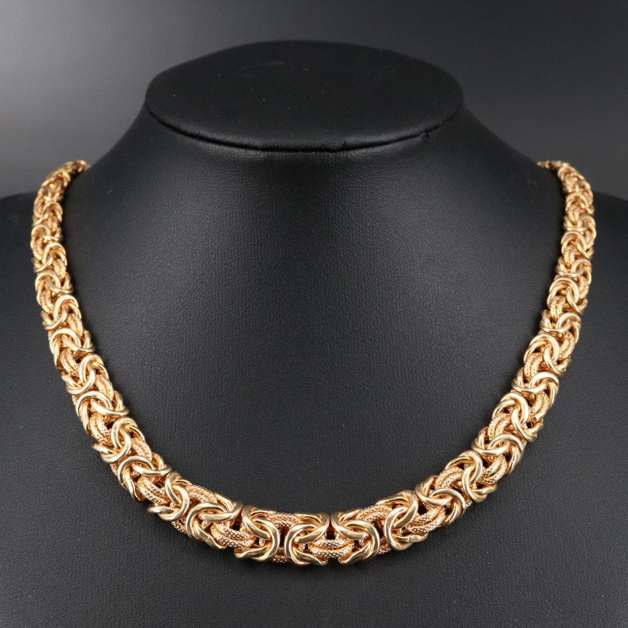 14K Graduated Byzantine Chain Necklace