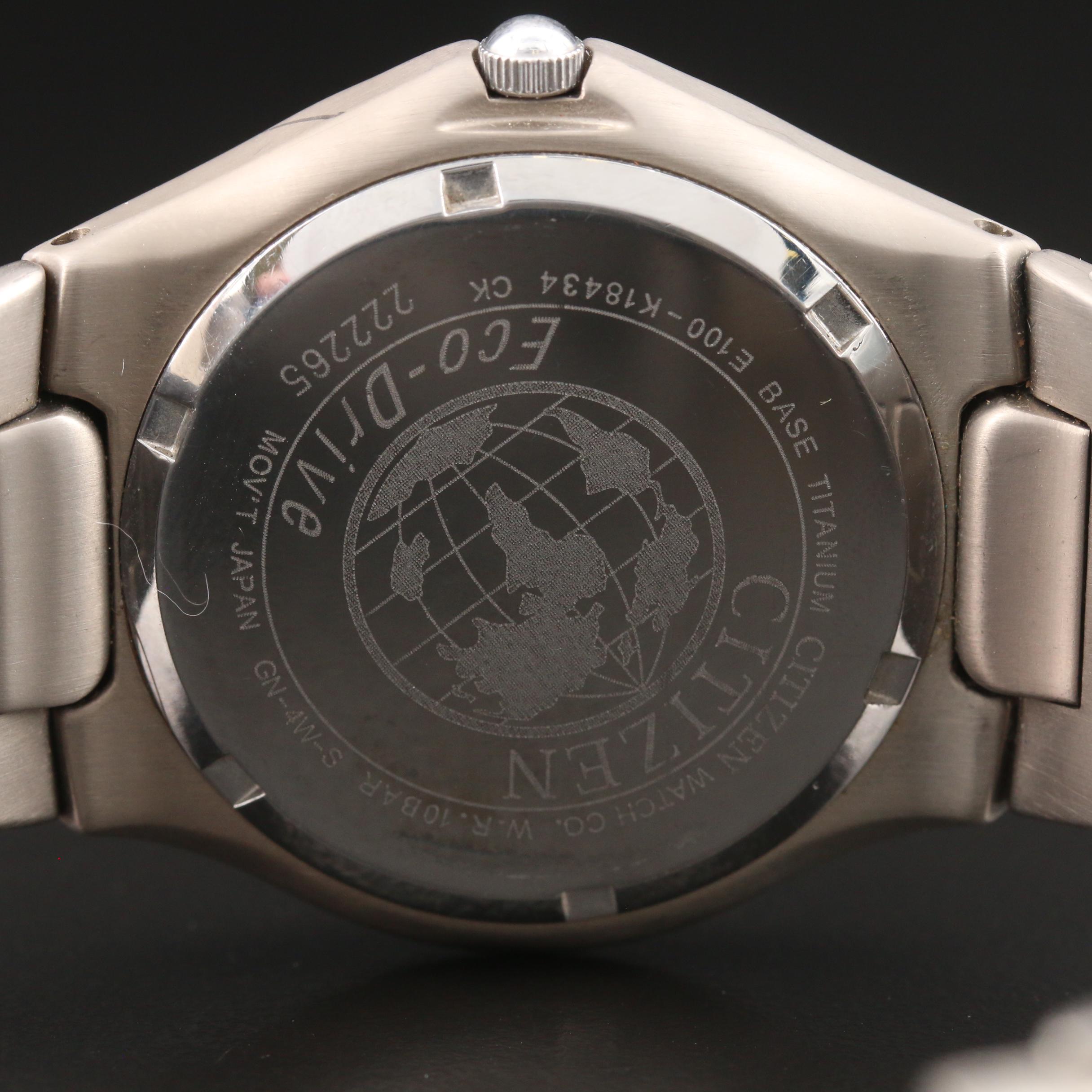 Titamium Citizen Eco-Drive Watch with Date
