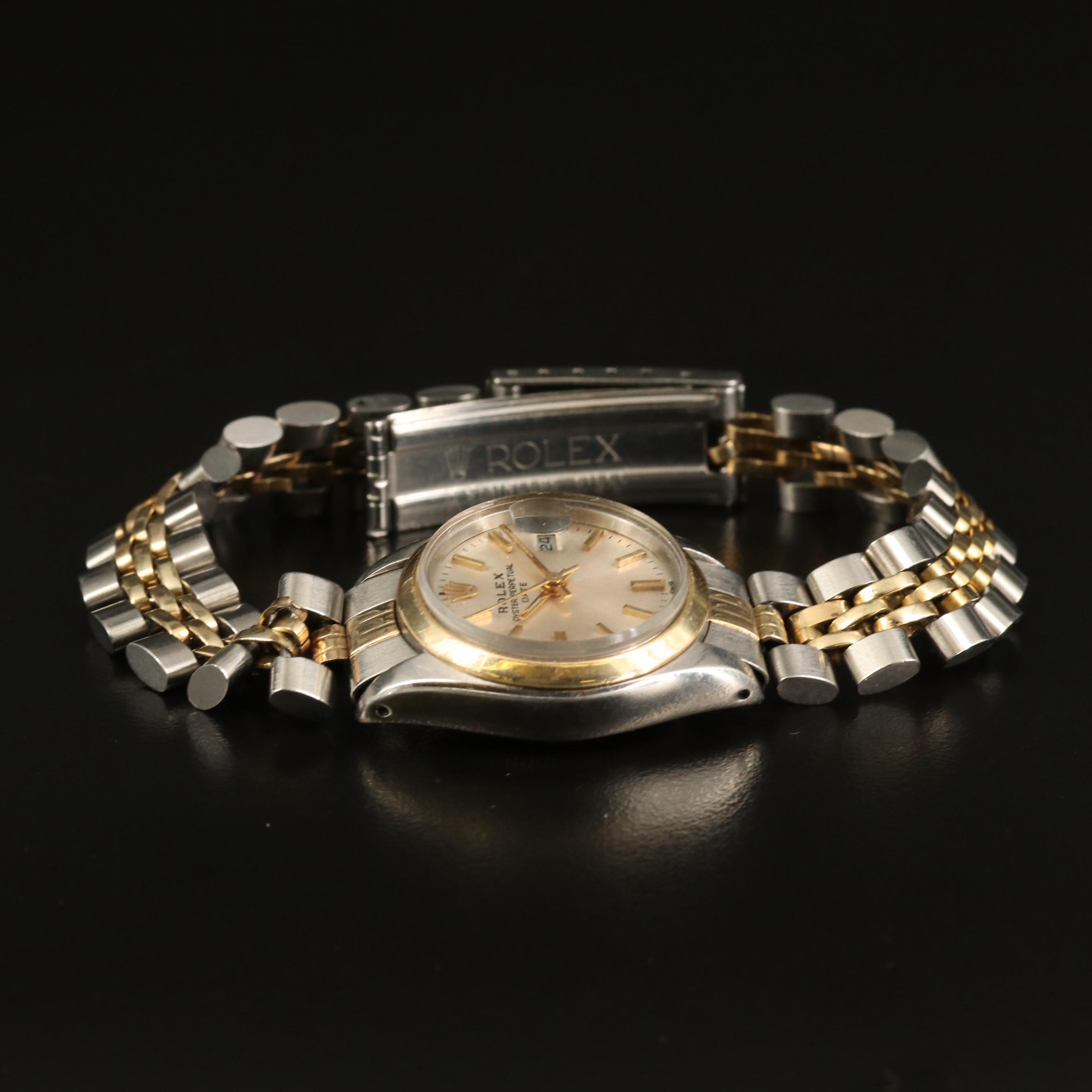 1979 Rolex Oyster Perpetual Date 14K Gold and Stainless Steel Watch