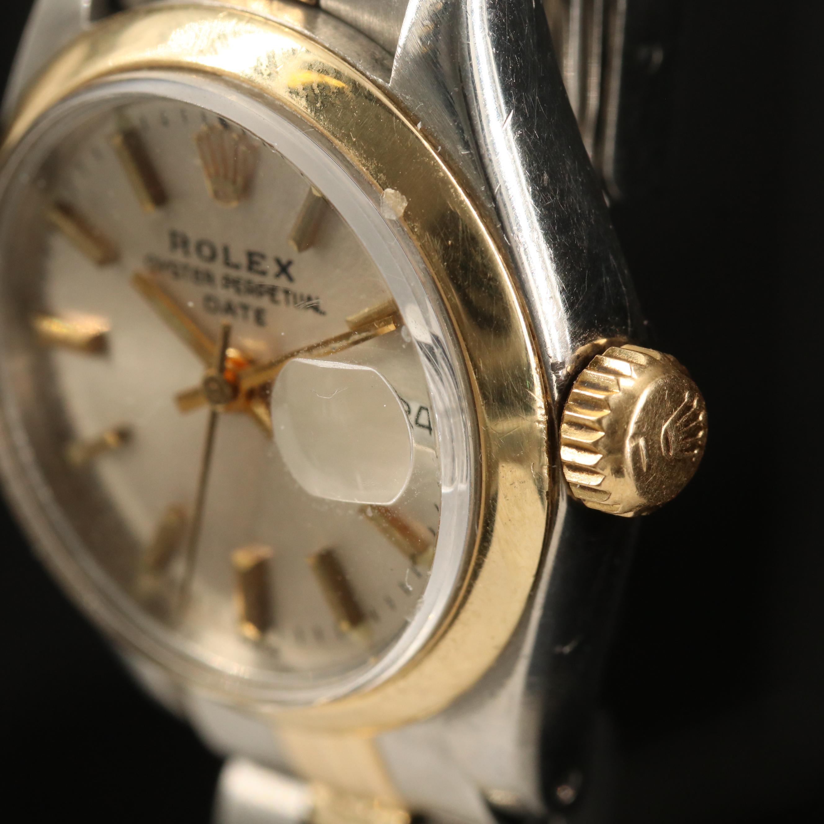 1979 Rolex Oyster Perpetual Date 14K Gold and Stainless Steel Watch
