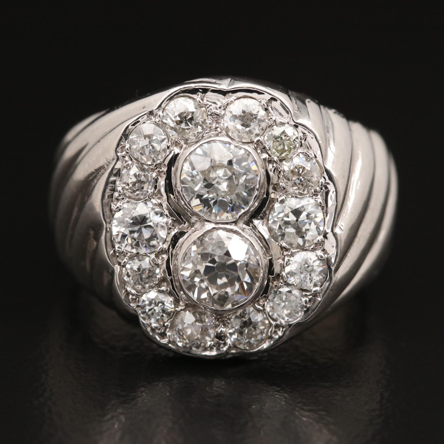 14K 1.79 CTW Diamond Ring with Platinum Accents