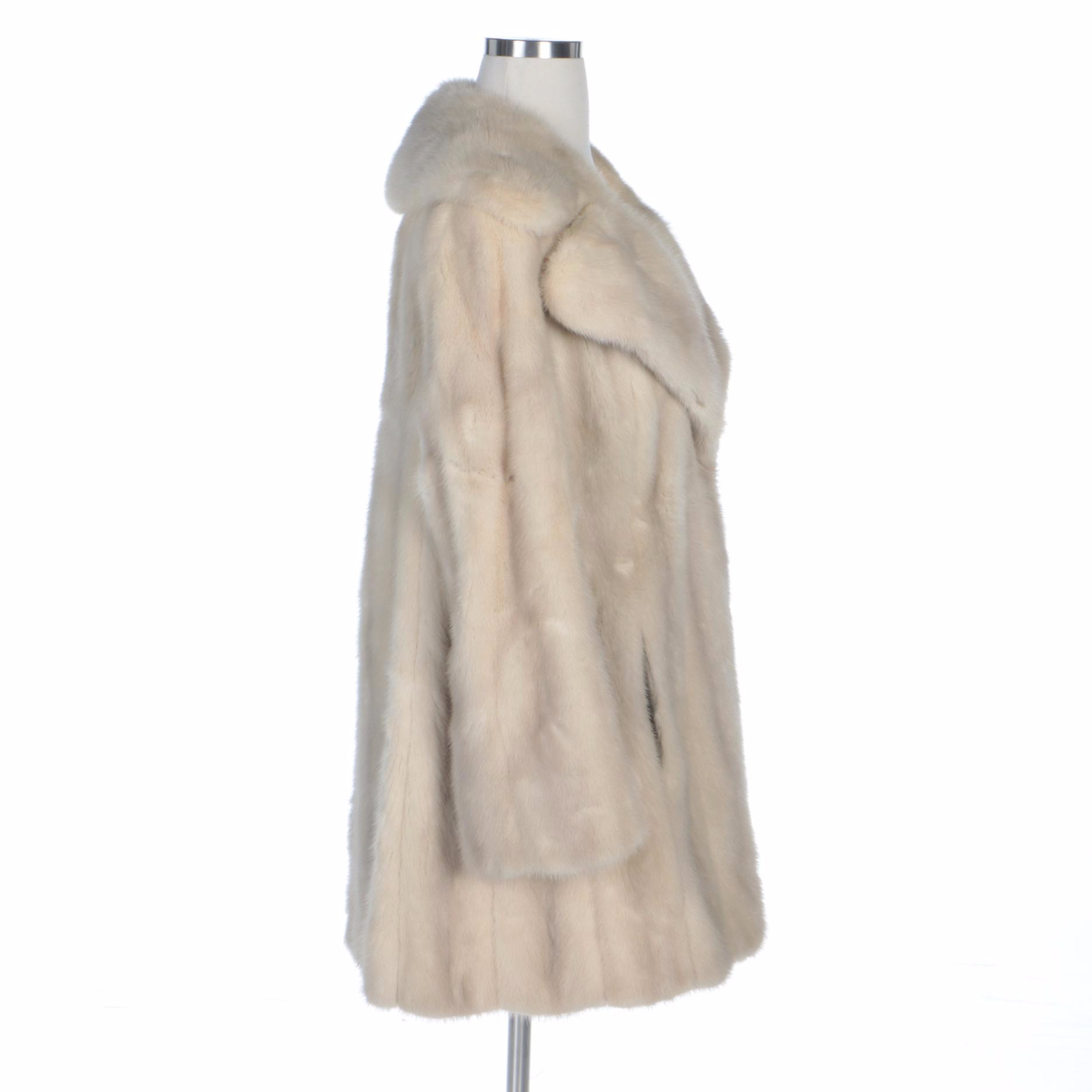 Mink Fur Stroller Coat with Shawl Collar from Clearfield Furs