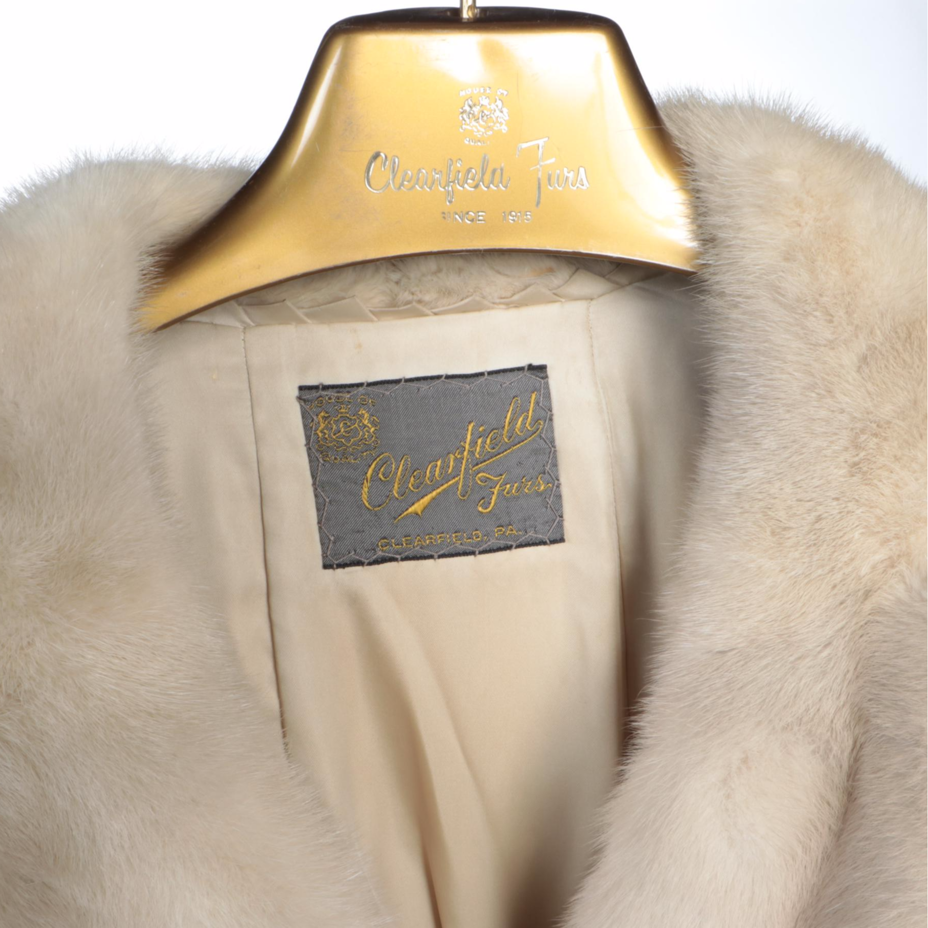 Mink Fur Stroller Coat with Shawl Collar from Clearfield Furs