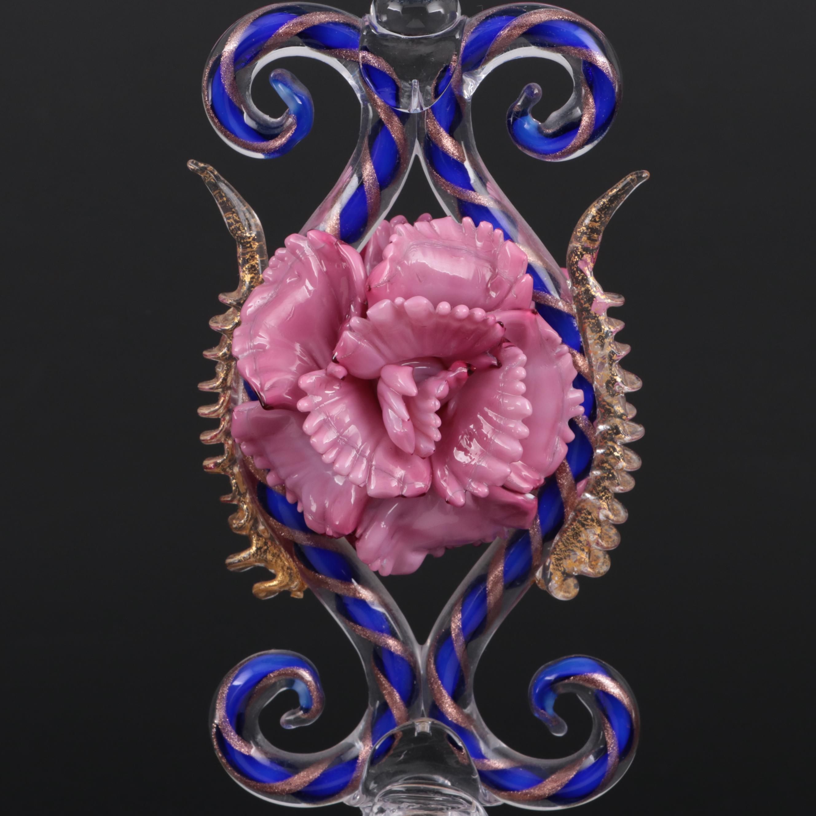 Elite Murano Tipetto Italian Art Glass Goblet