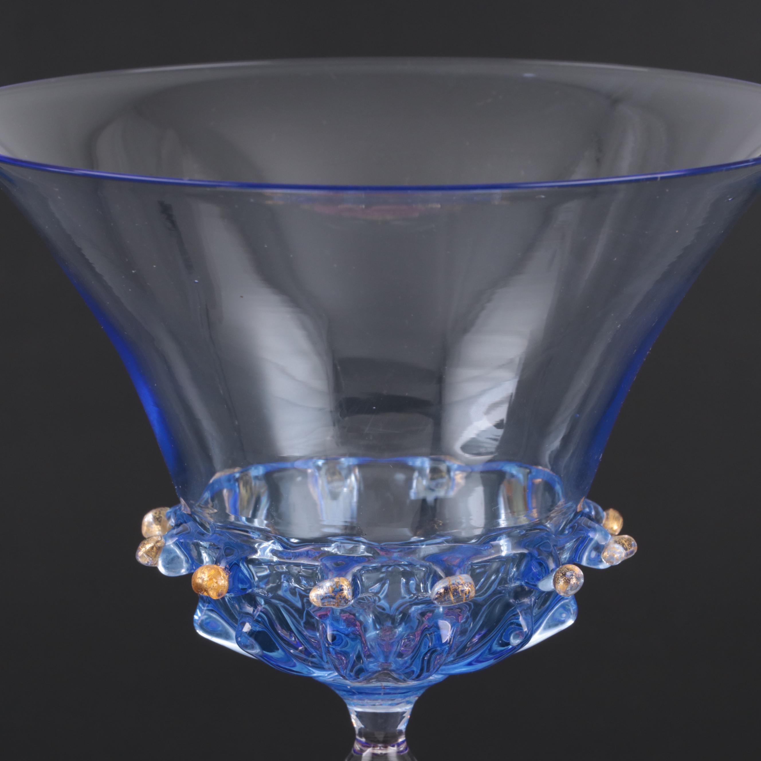 Elite Murano Tipetto Italian Art Glass Goblet