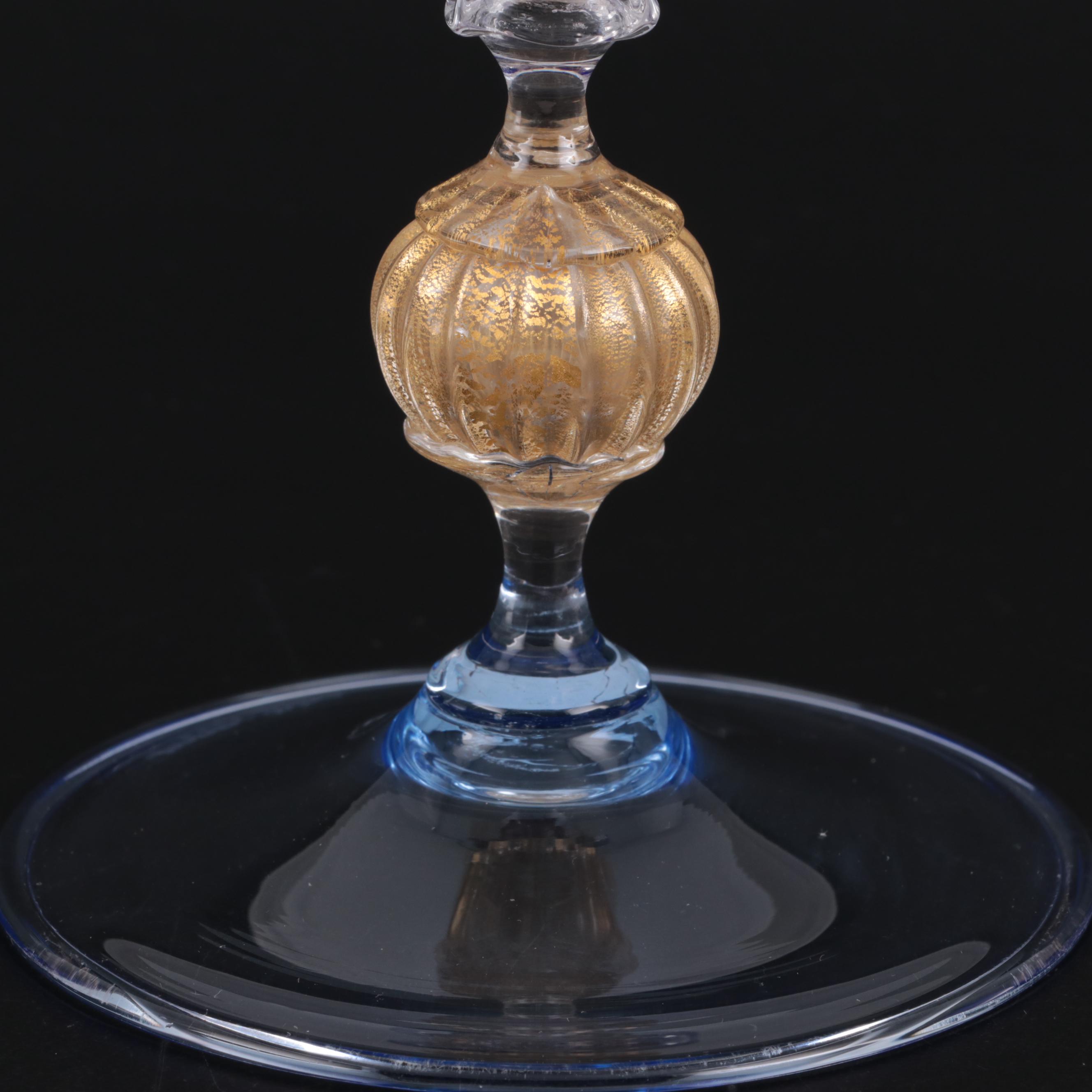 Elite Murano Tipetto Italian Art Glass Goblet