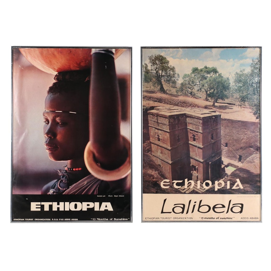 Offset Lithograph Ethiopian Tourism Posters, Late 20th Century