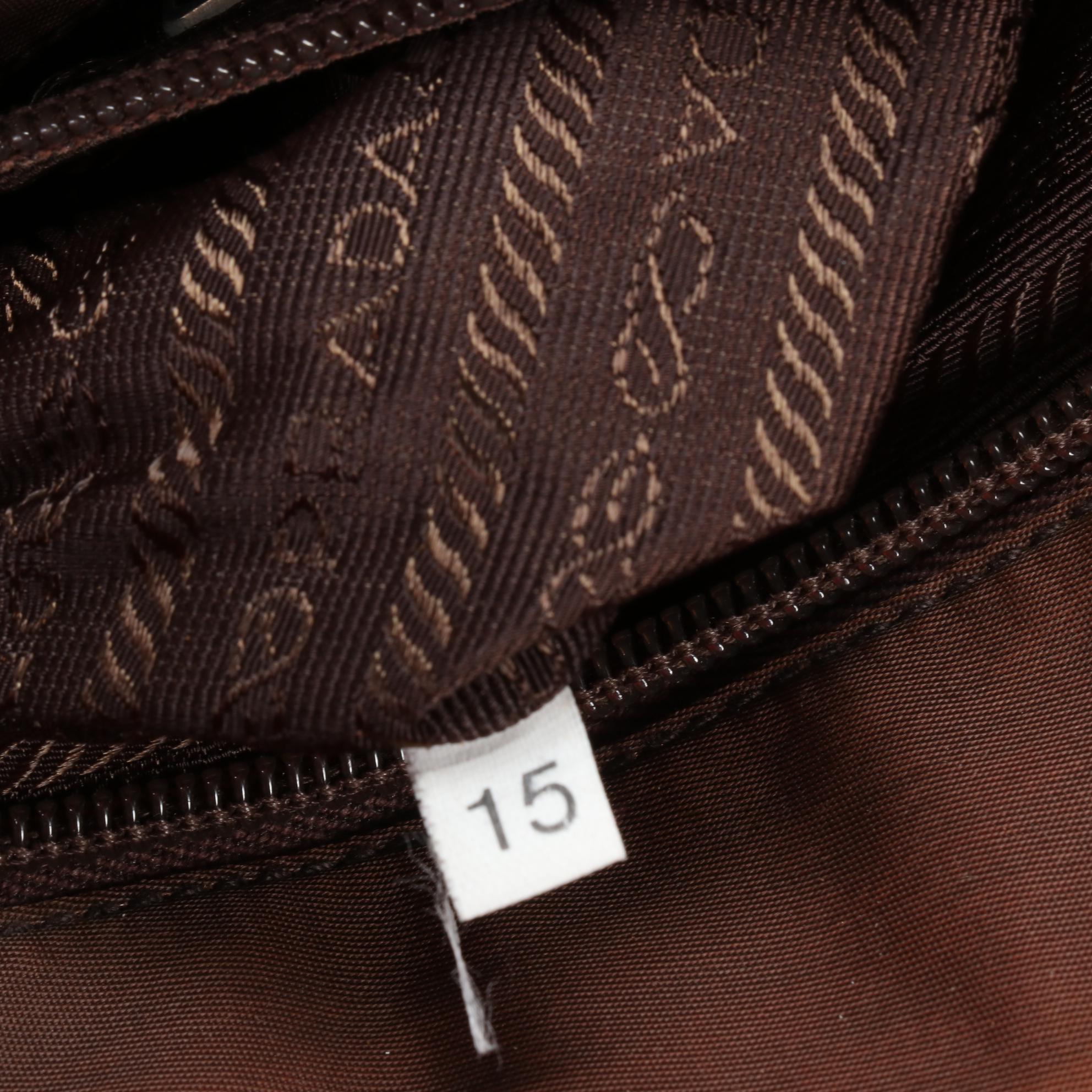 Prada Brown Nylon Top Handle Bag