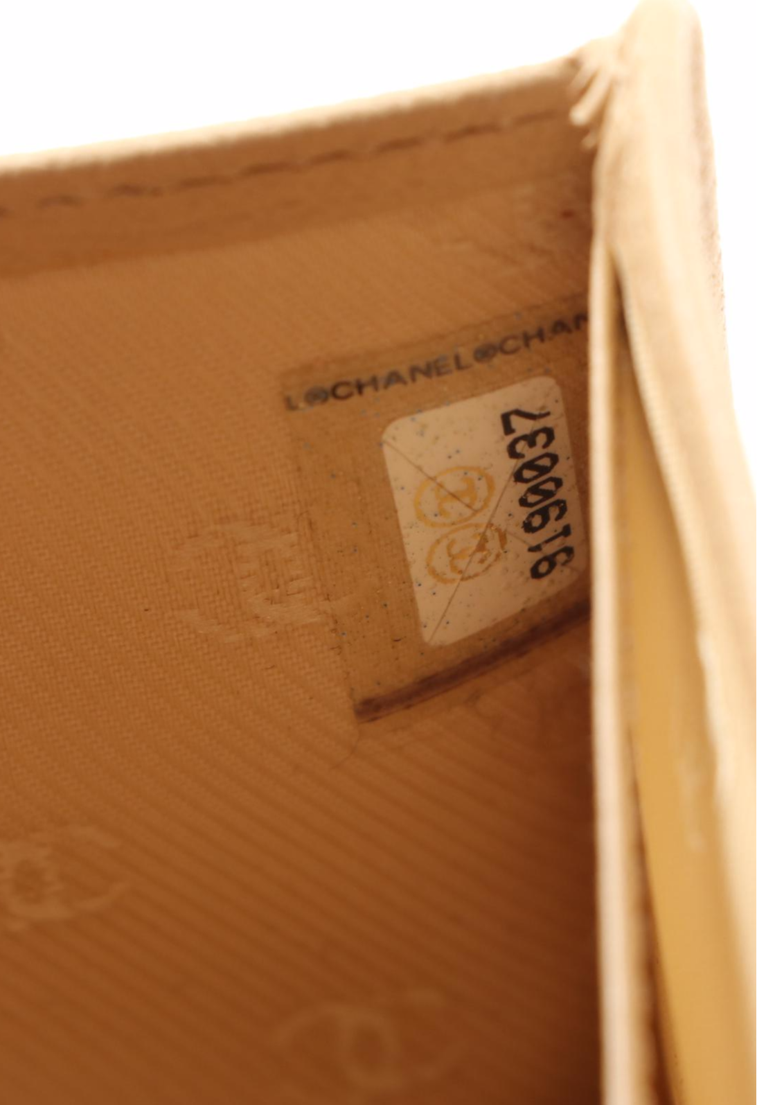 Chanel CC Logo Beige Leather Bifold Wallet