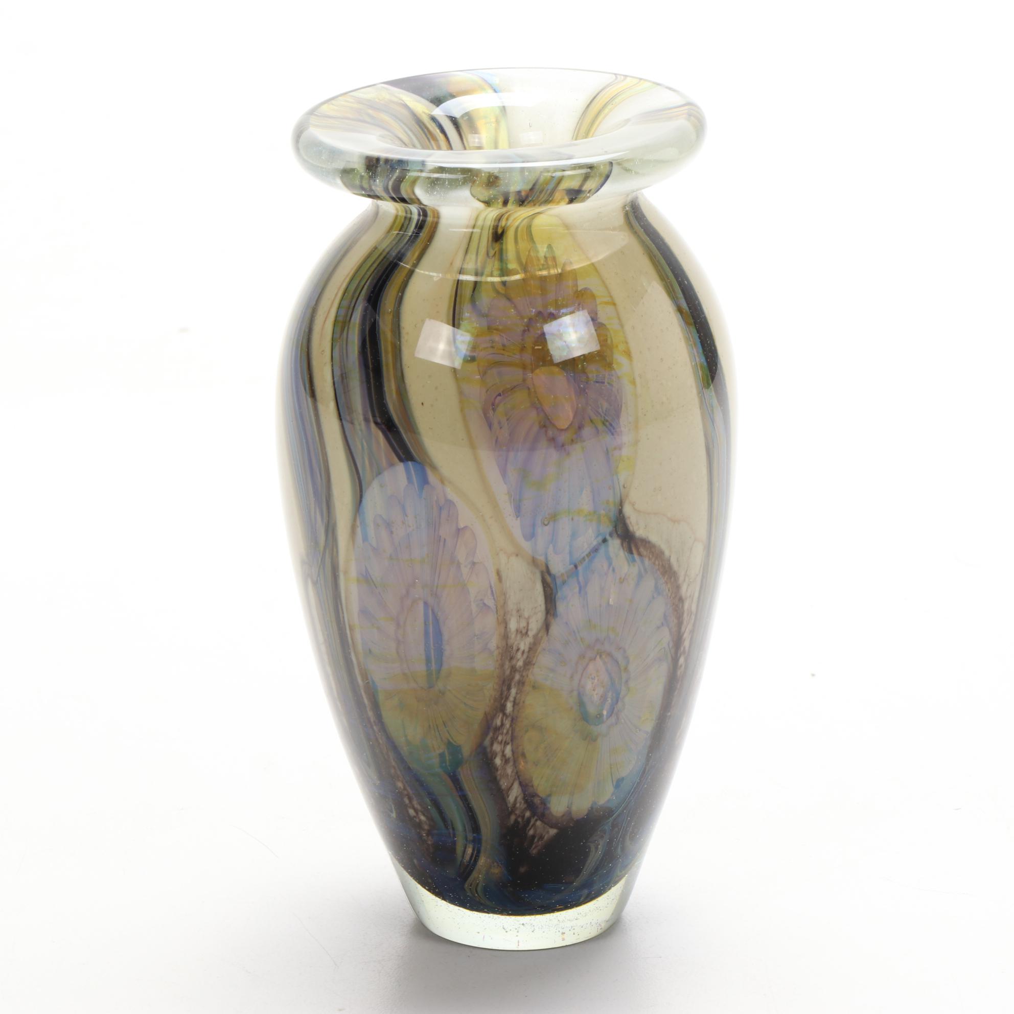 Robert Eickholt "Deep Sea" Handblown Art Glass Vase, 2008