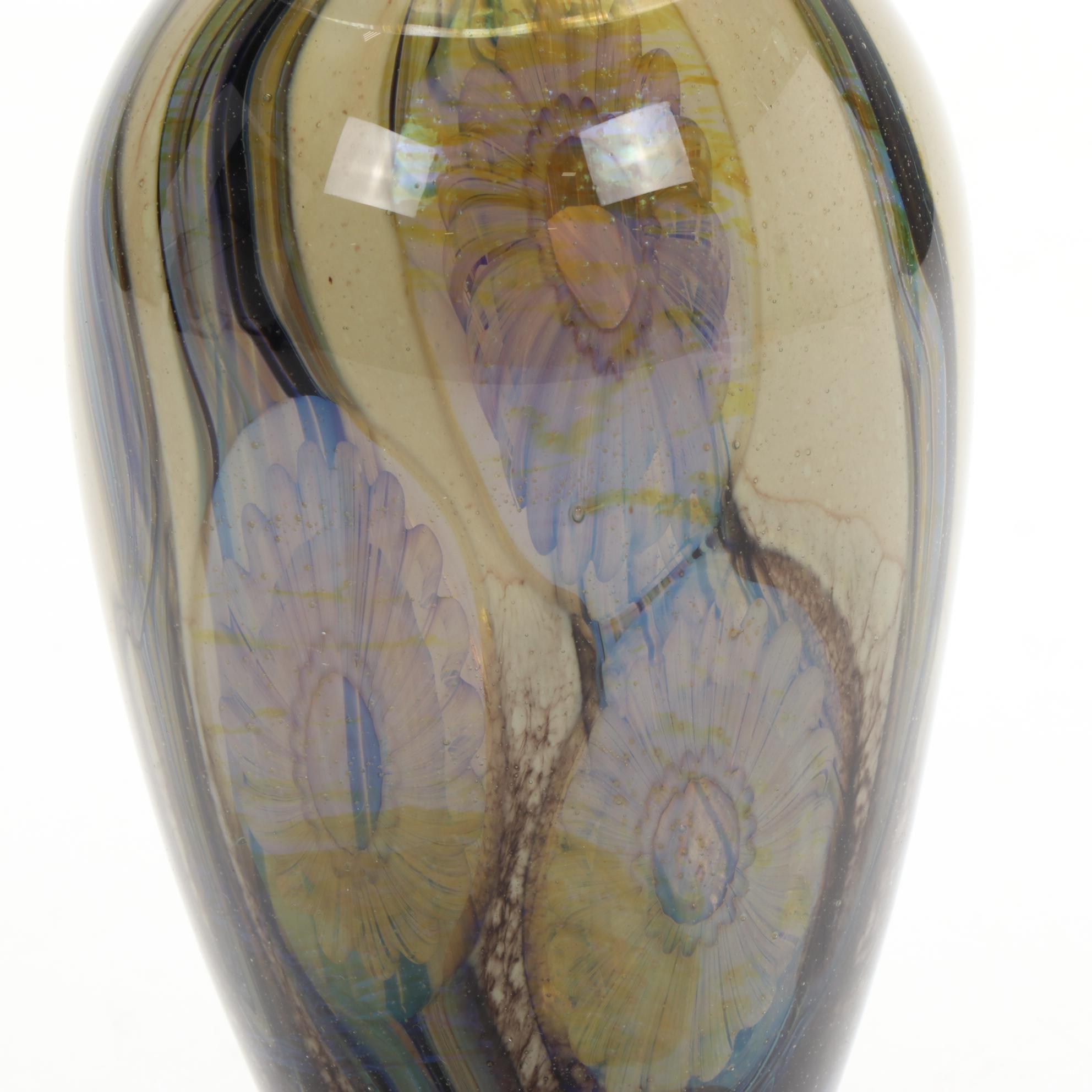 Robert Eickholt "Deep Sea" Handblown Art Glass Vase, 2008