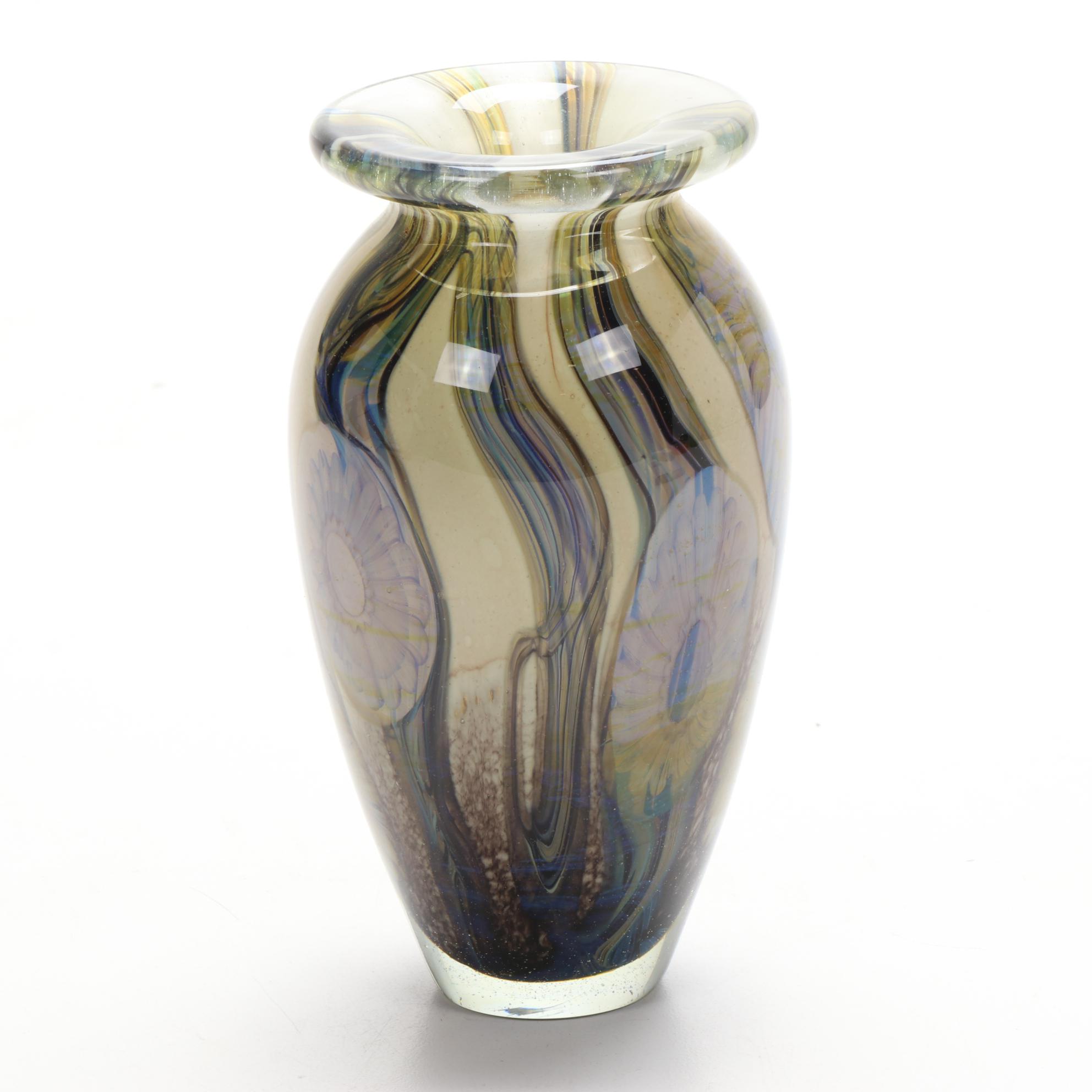 Robert Eickholt "Deep Sea" Handblown Art Glass Vase, 2008