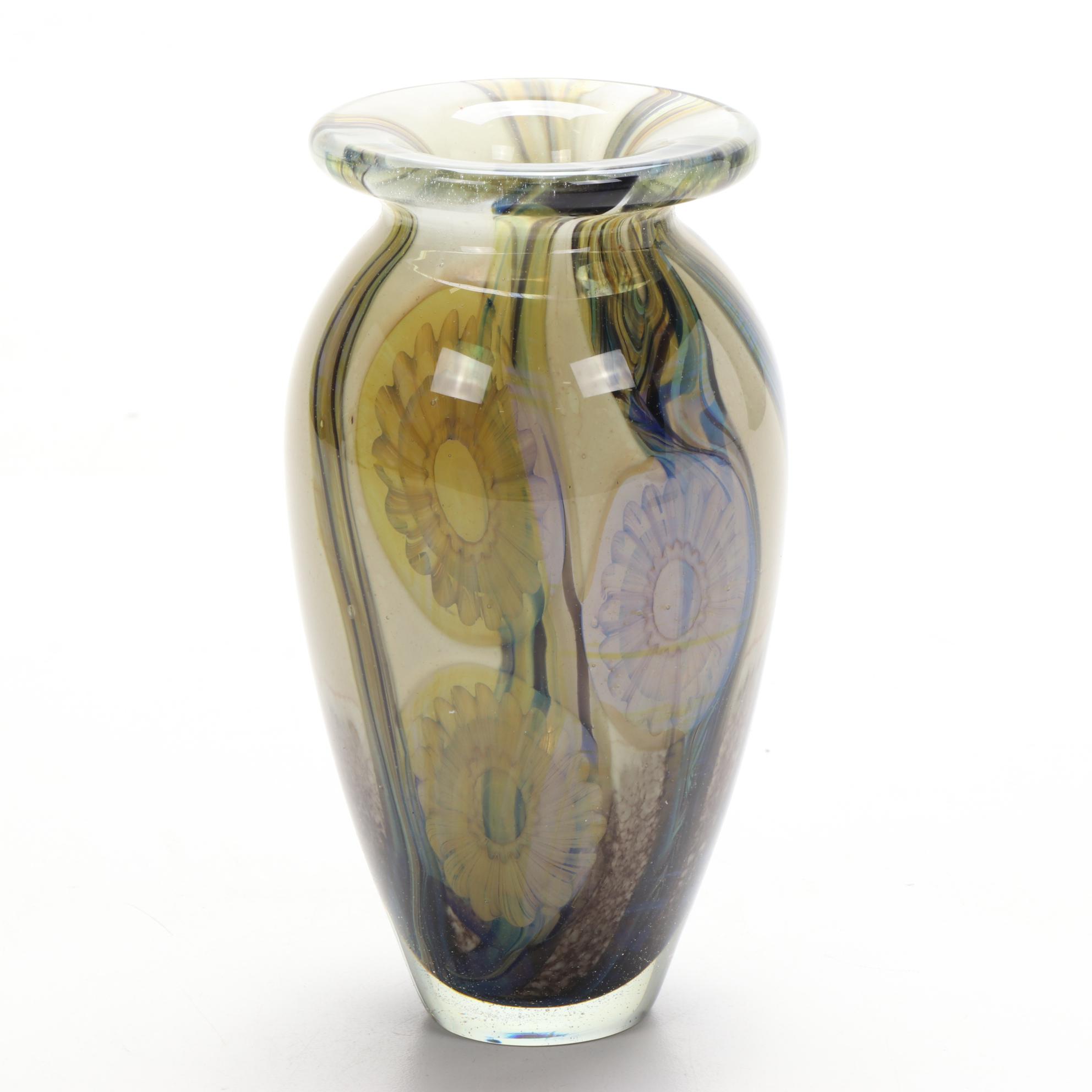 Robert Eickholt "Deep Sea" Handblown Art Glass Vase, 2008