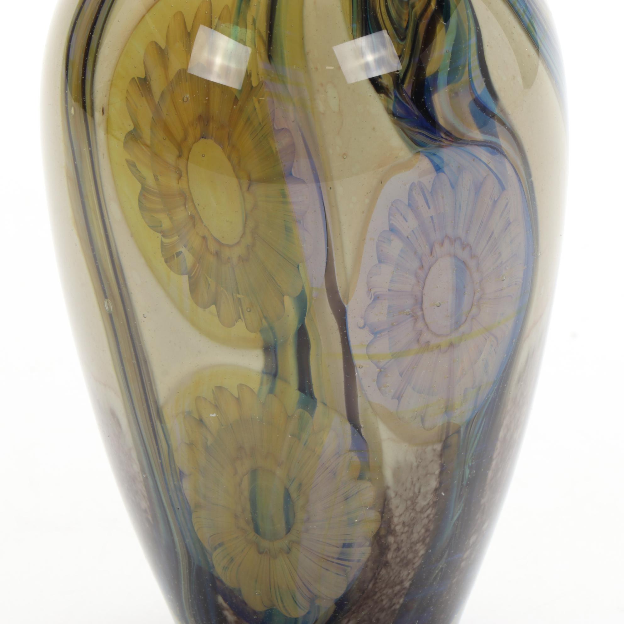 Robert Eickholt "Deep Sea" Handblown Art Glass Vase, 2008