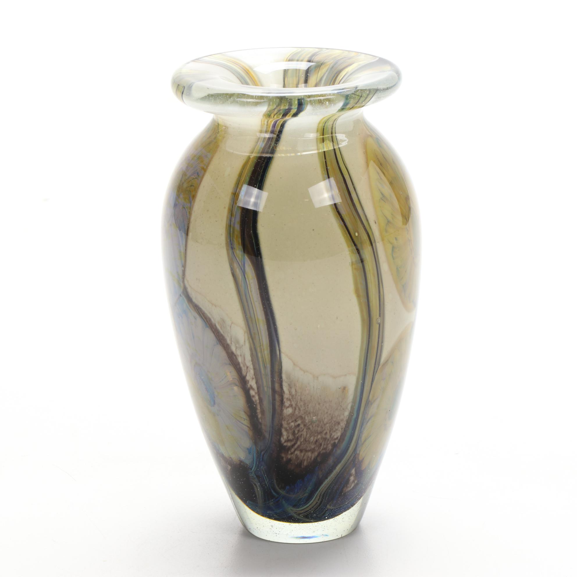 Robert Eickholt "Deep Sea" Handblown Art Glass Vase, 2008