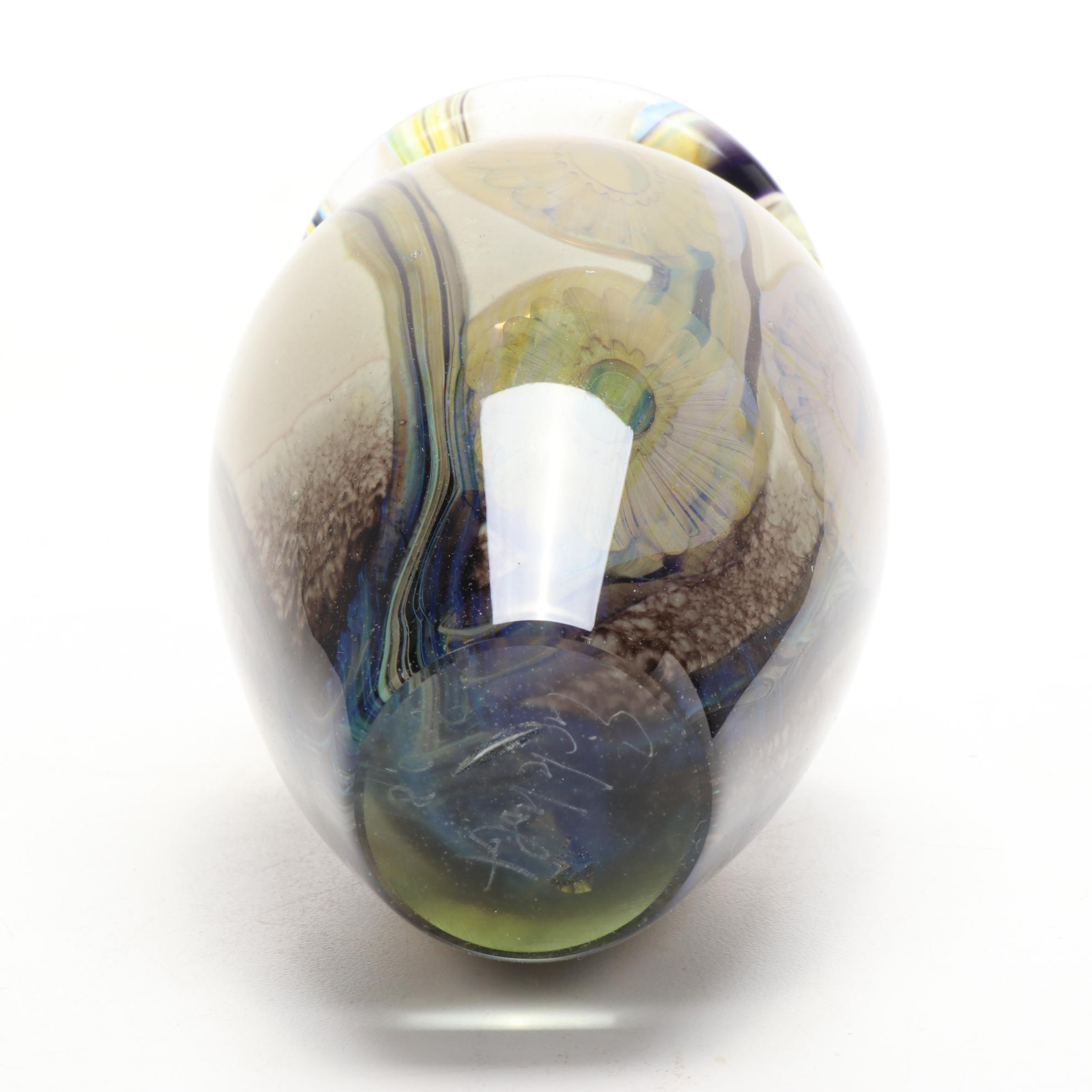 Robert Eickholt "Deep Sea" Handblown Art Glass Vase, 2008
