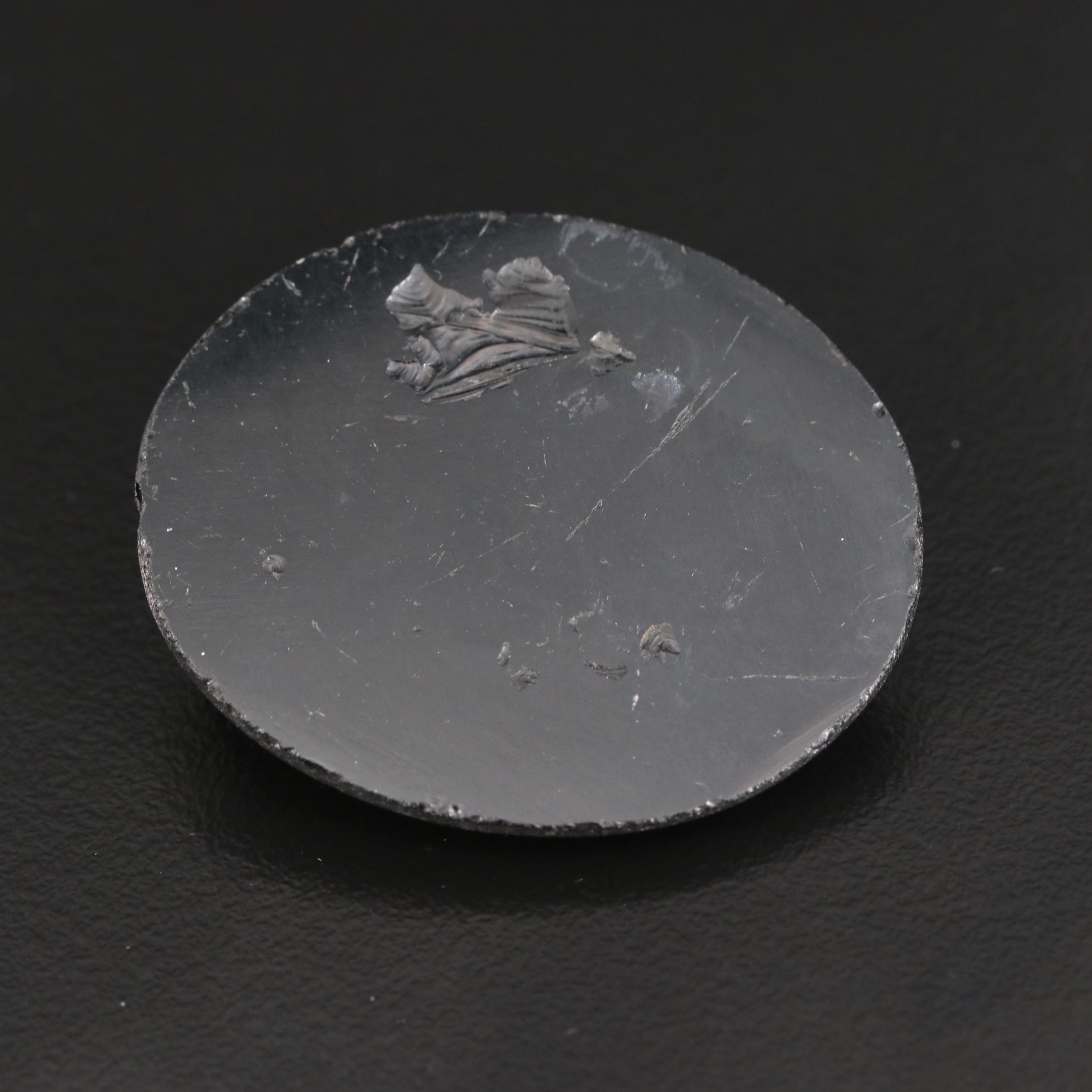 Loose Black Onyx with Floral Glass Inlay