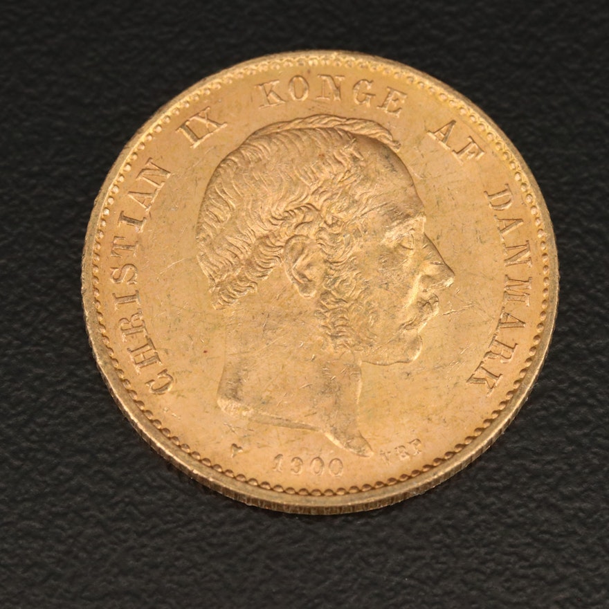 Denmark 20 Kroner "Mermaid Type" Gold Coin, 1900