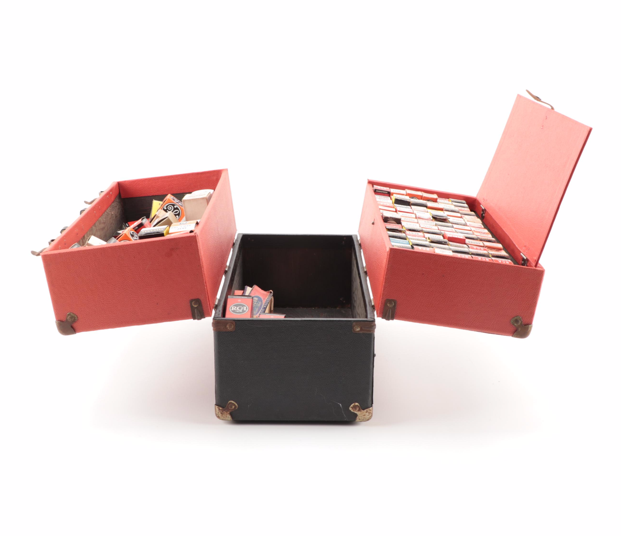 RCA, Sylvania, and CBS Electron Vacuum Tubes in Repairman's Case