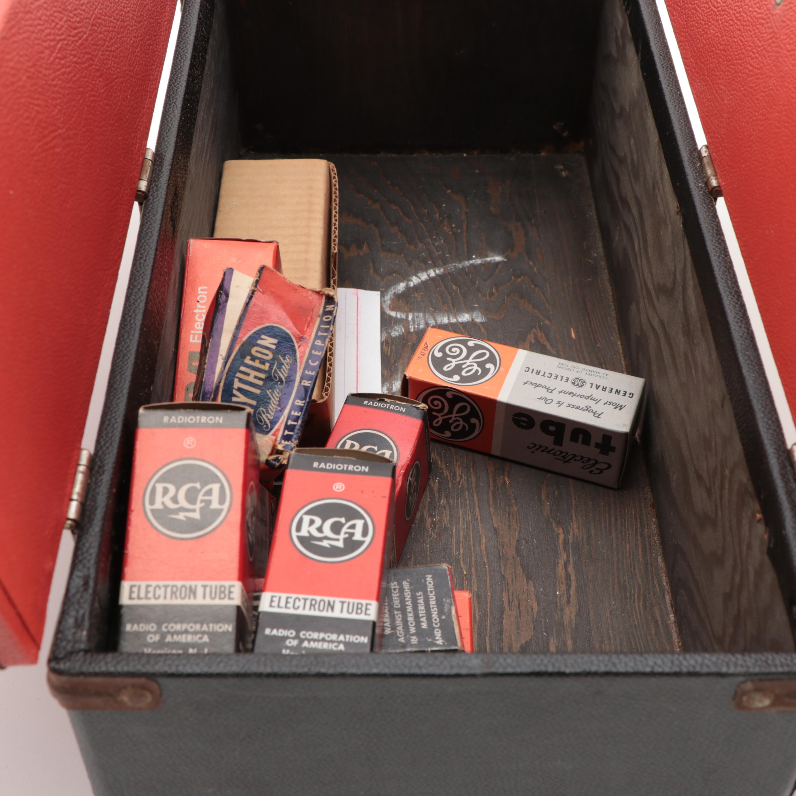 RCA, Sylvania, and CBS Electron Vacuum Tubes in Repairman's Case