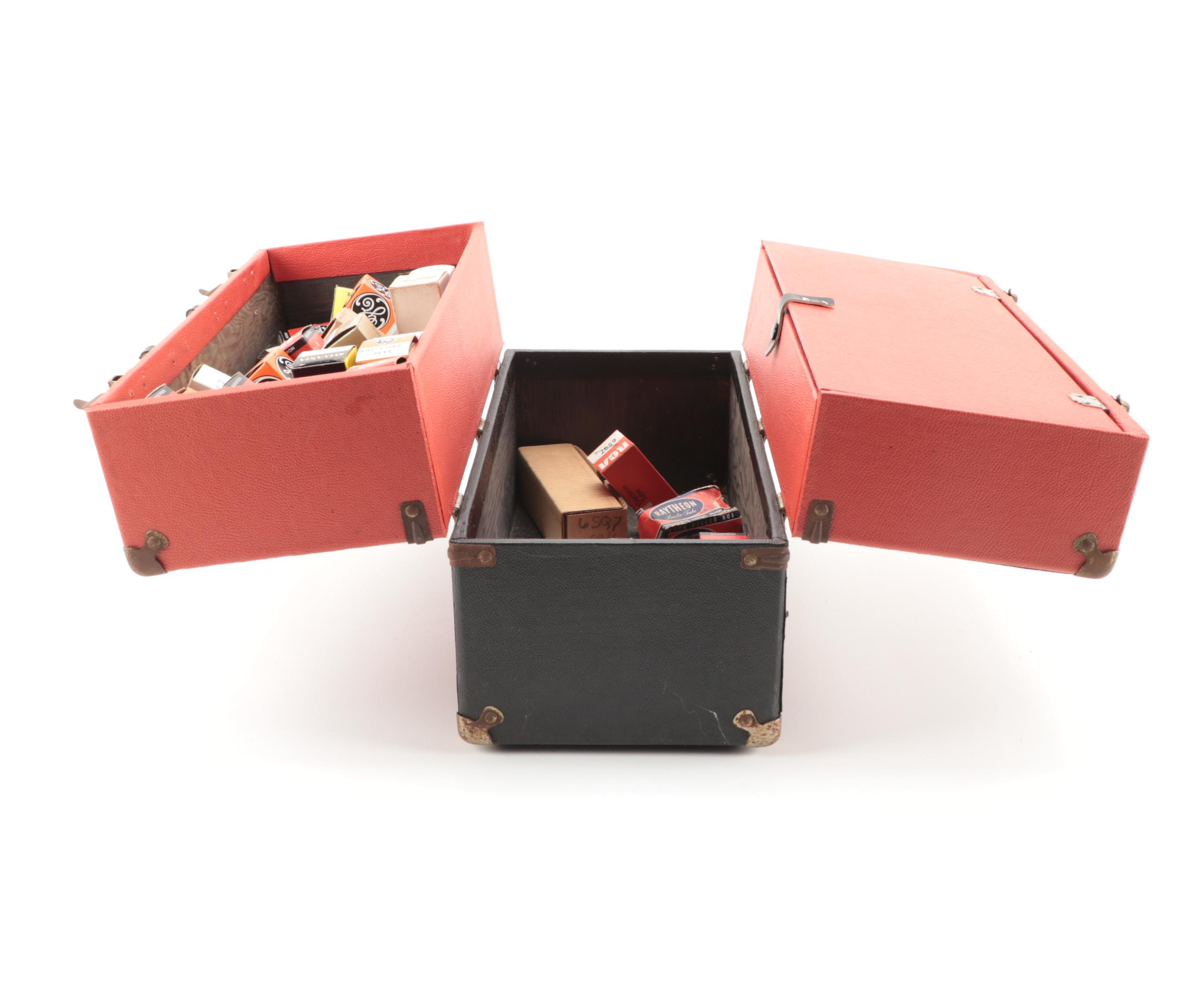 RCA, Sylvania, and CBS Electron Vacuum Tubes in Repairman's Case