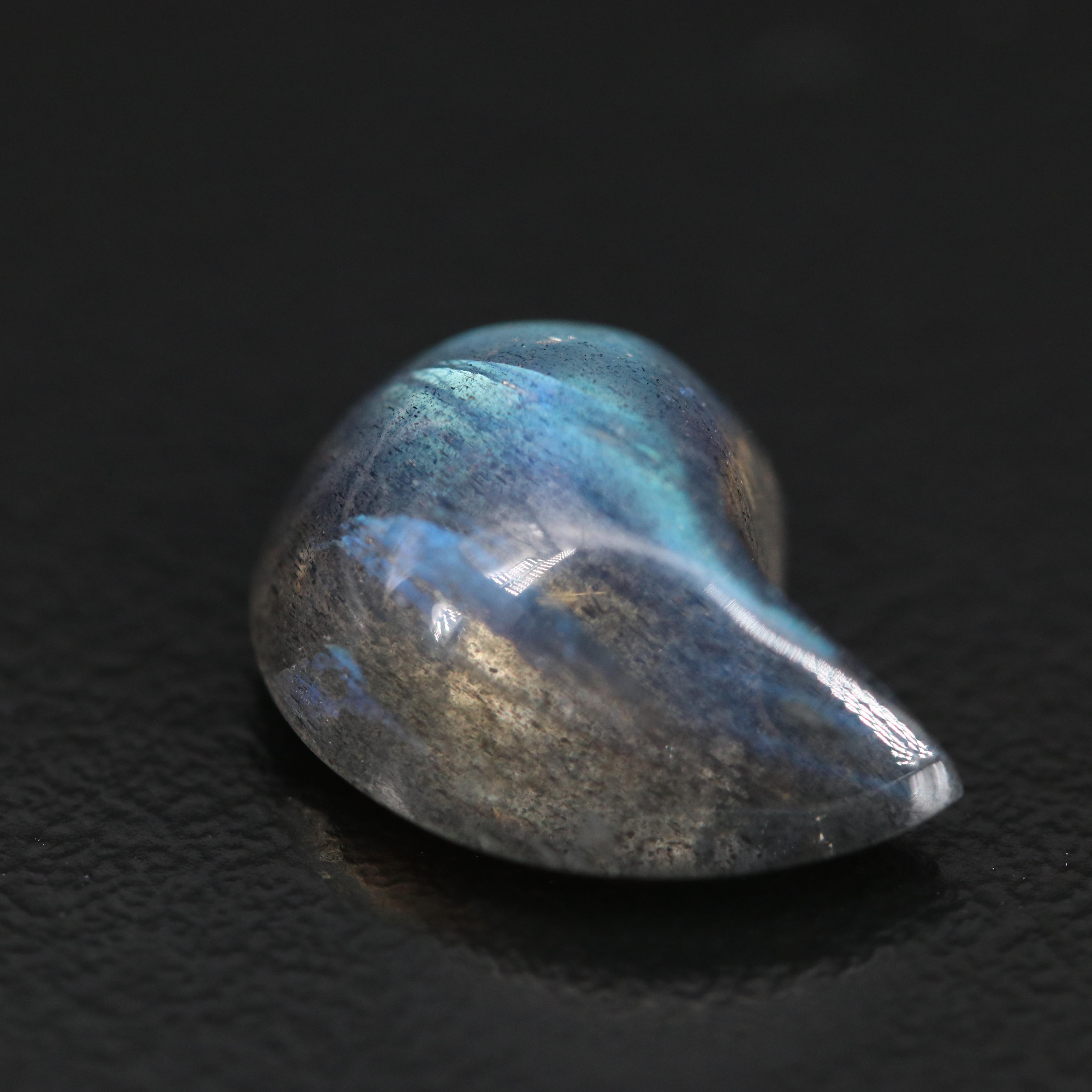 Loose 8.77 CT Tear Drop Labradorite Cabochon