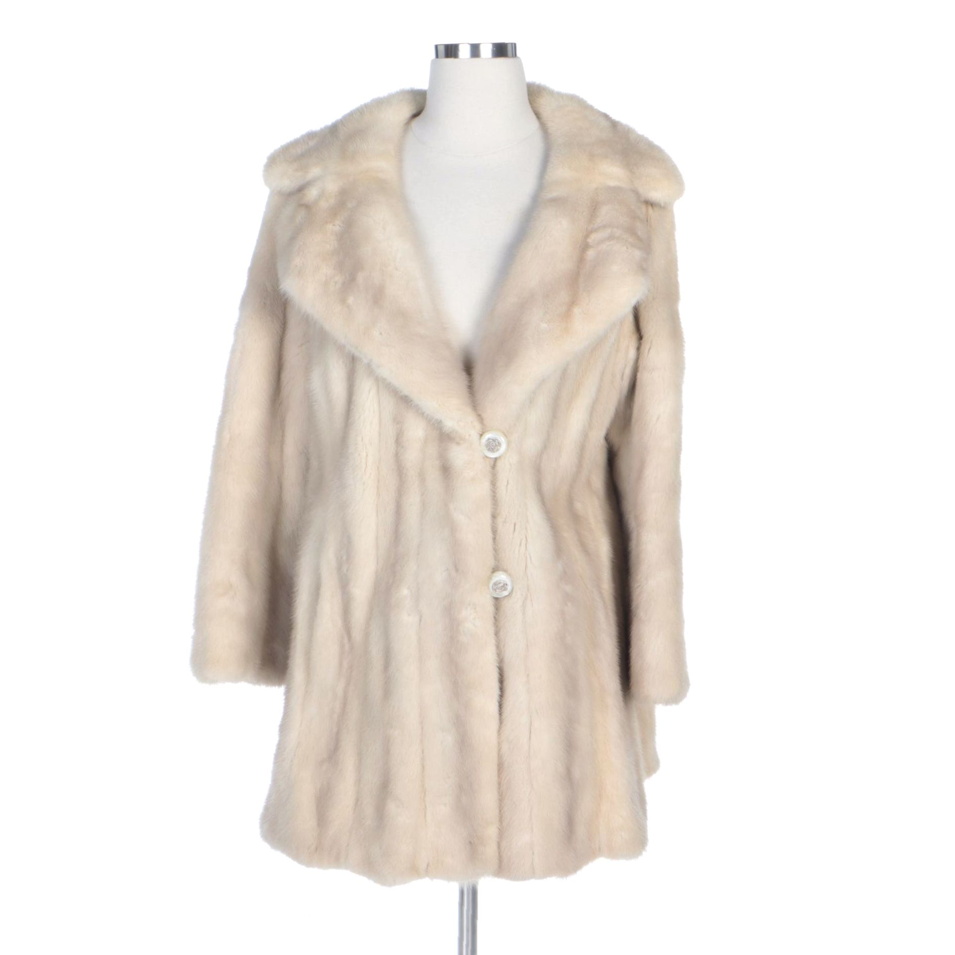 Mink Fur Stroller Coat with Shawl Collar from Clearfield Furs