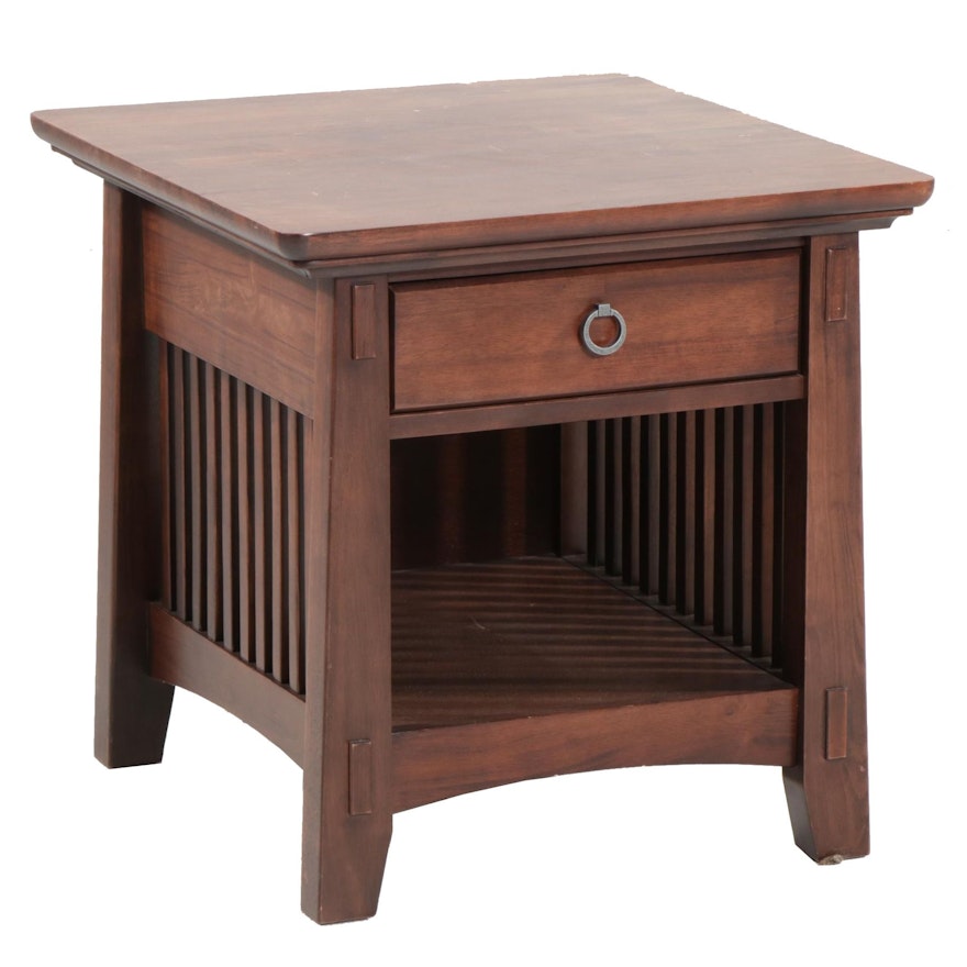 American Signature Furniture Arts & Crafts Style Wood Side Table