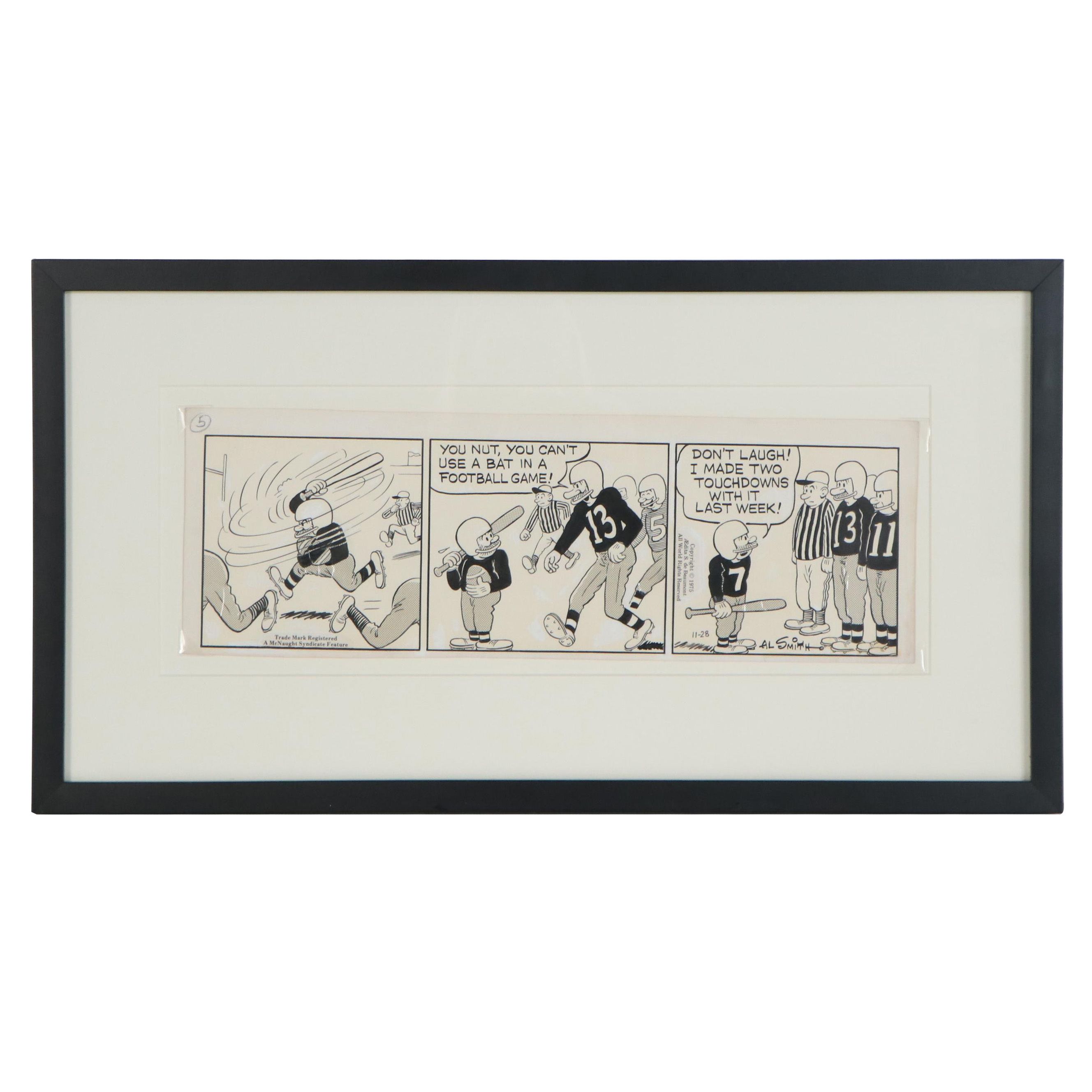 Al Smith Mixed Media "Jeff and Mutt" Cartoon Panel, 1975