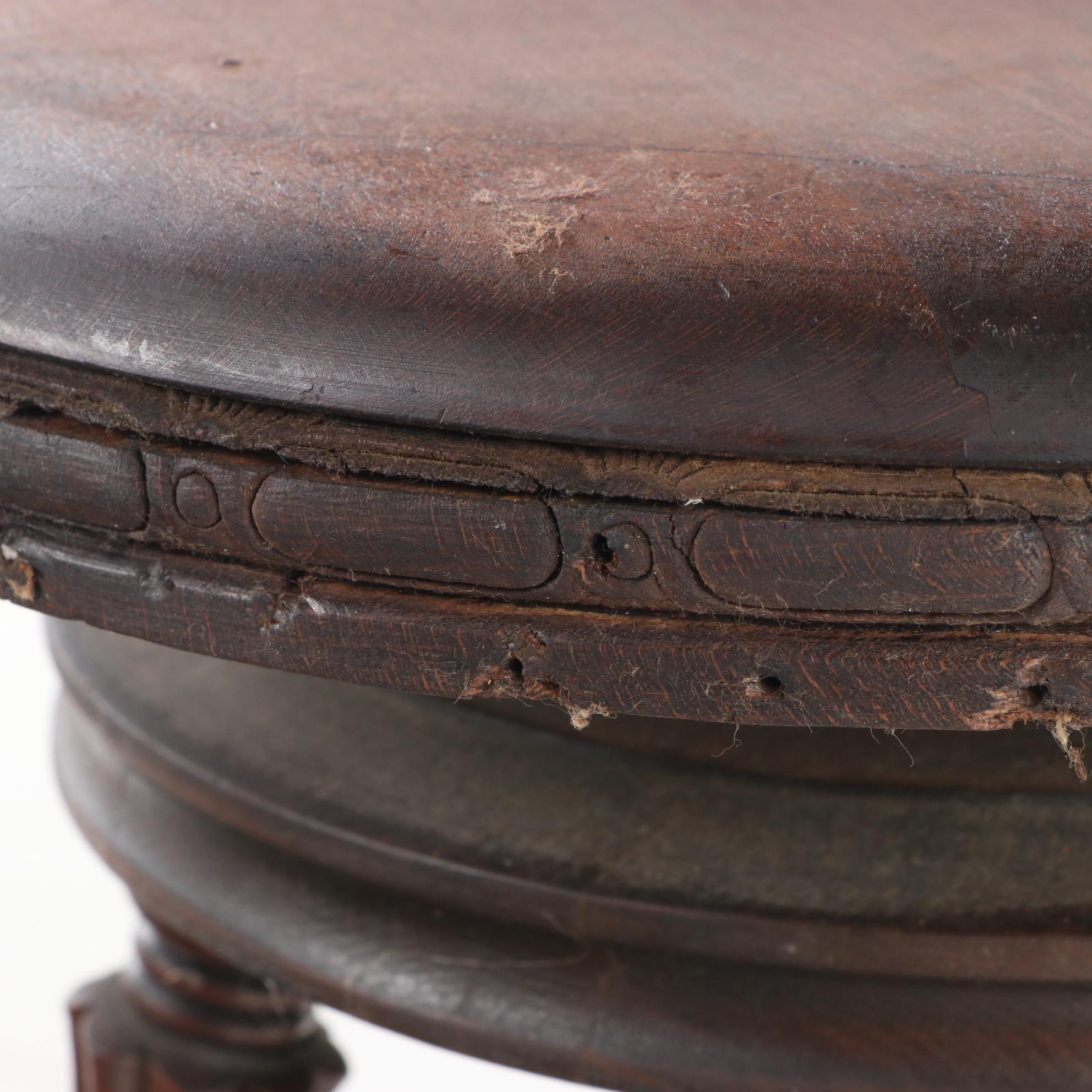 Holtzman & Sons Late Victorian Swivel Piano Stool, Late 19th/Early 20th Century