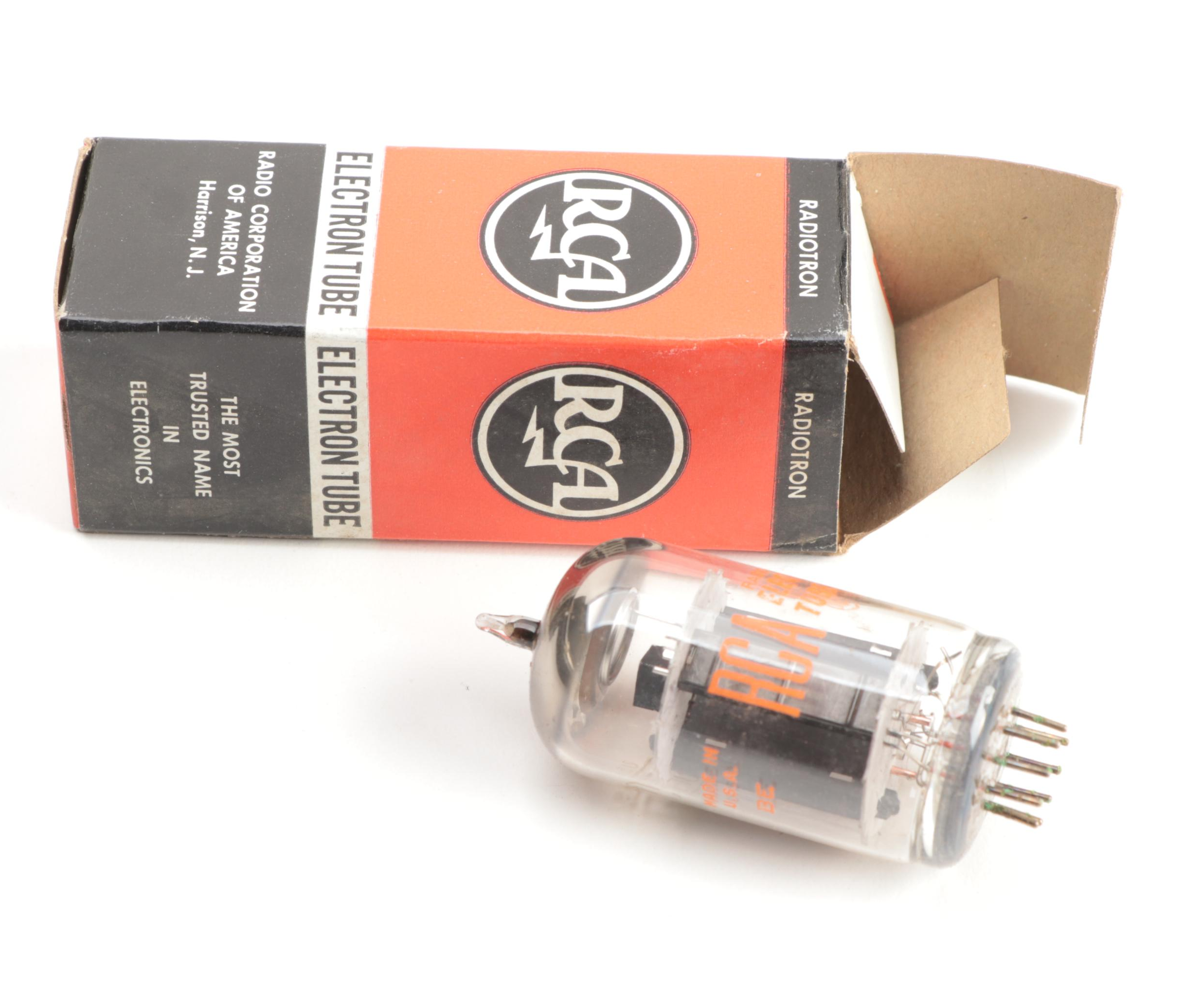 GE, RCA, Philco Electron Vacuum Tubes with Sylvania Repairman's Case